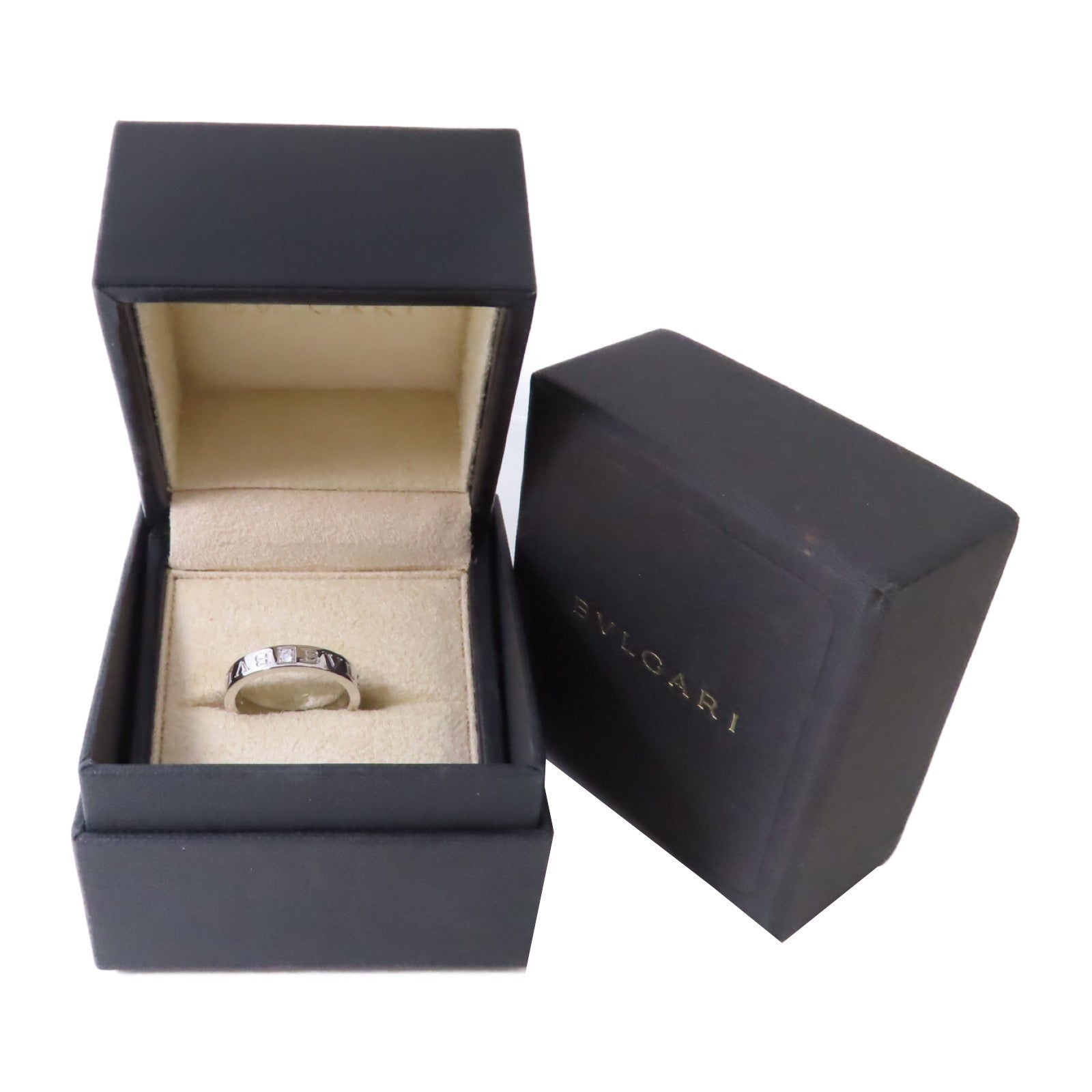 BVLGARI 18K白金/鑽石 B-Zero Diamond Ring戒指US#8