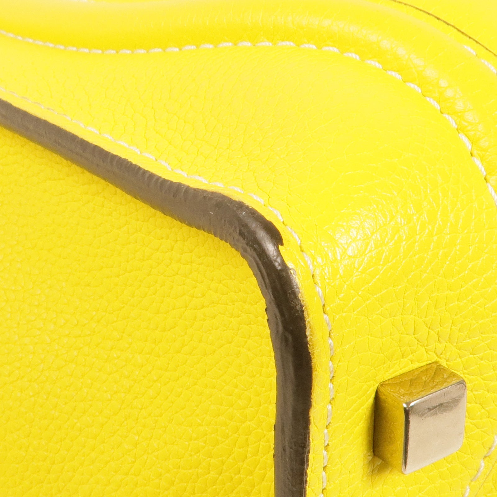 CELINE 牛皮皮革Mini Luggage銀扣手挽袋