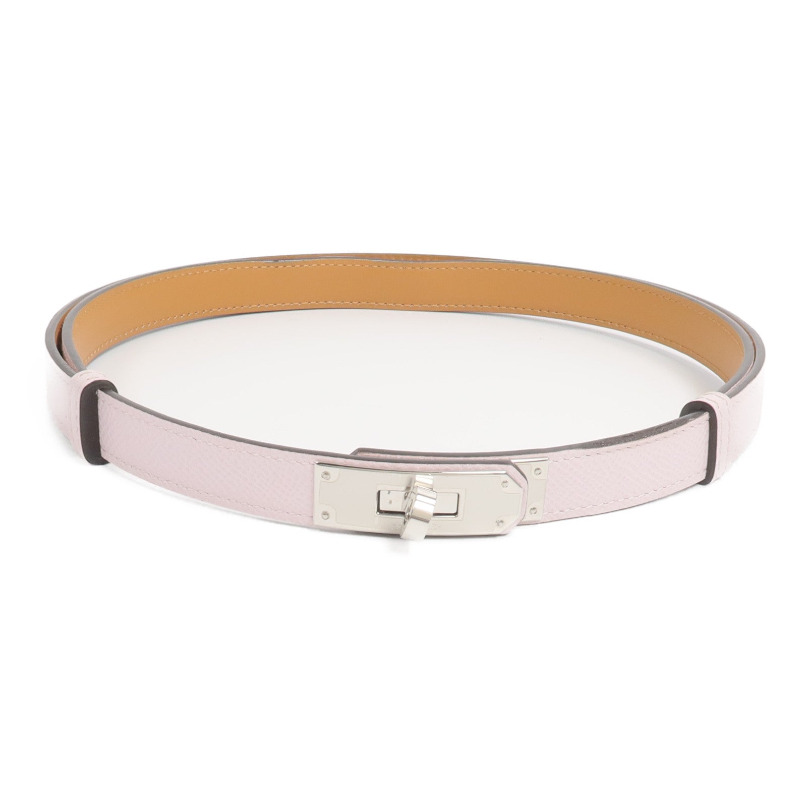 HERMES Epsom皮革Kelly Belt皮帶Mauve Pale