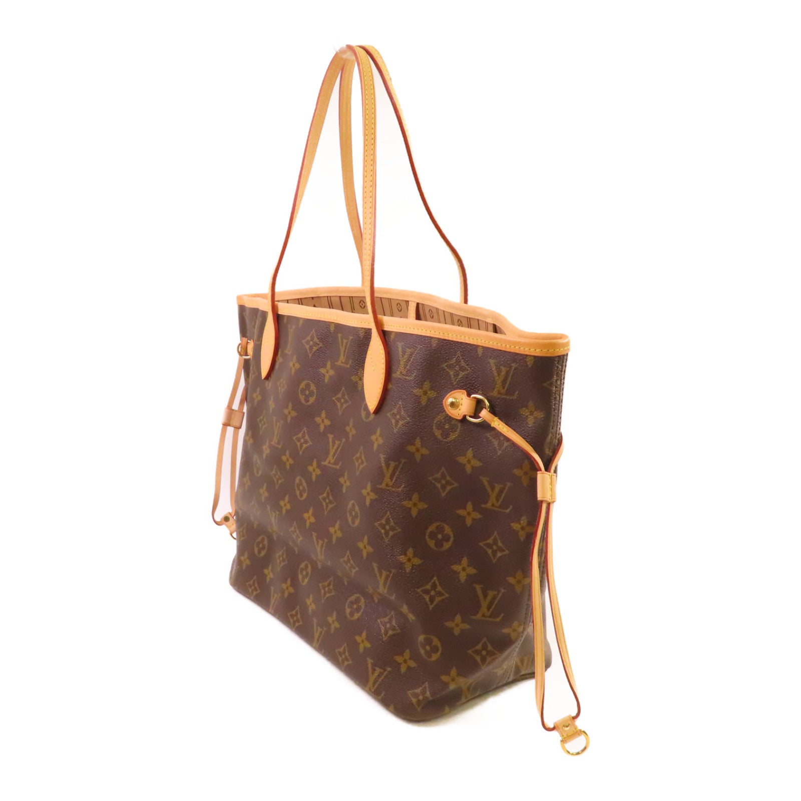 LOUIS VUITTON Monogram Neverfull MM Tote Bag金扣肩背袋啡色