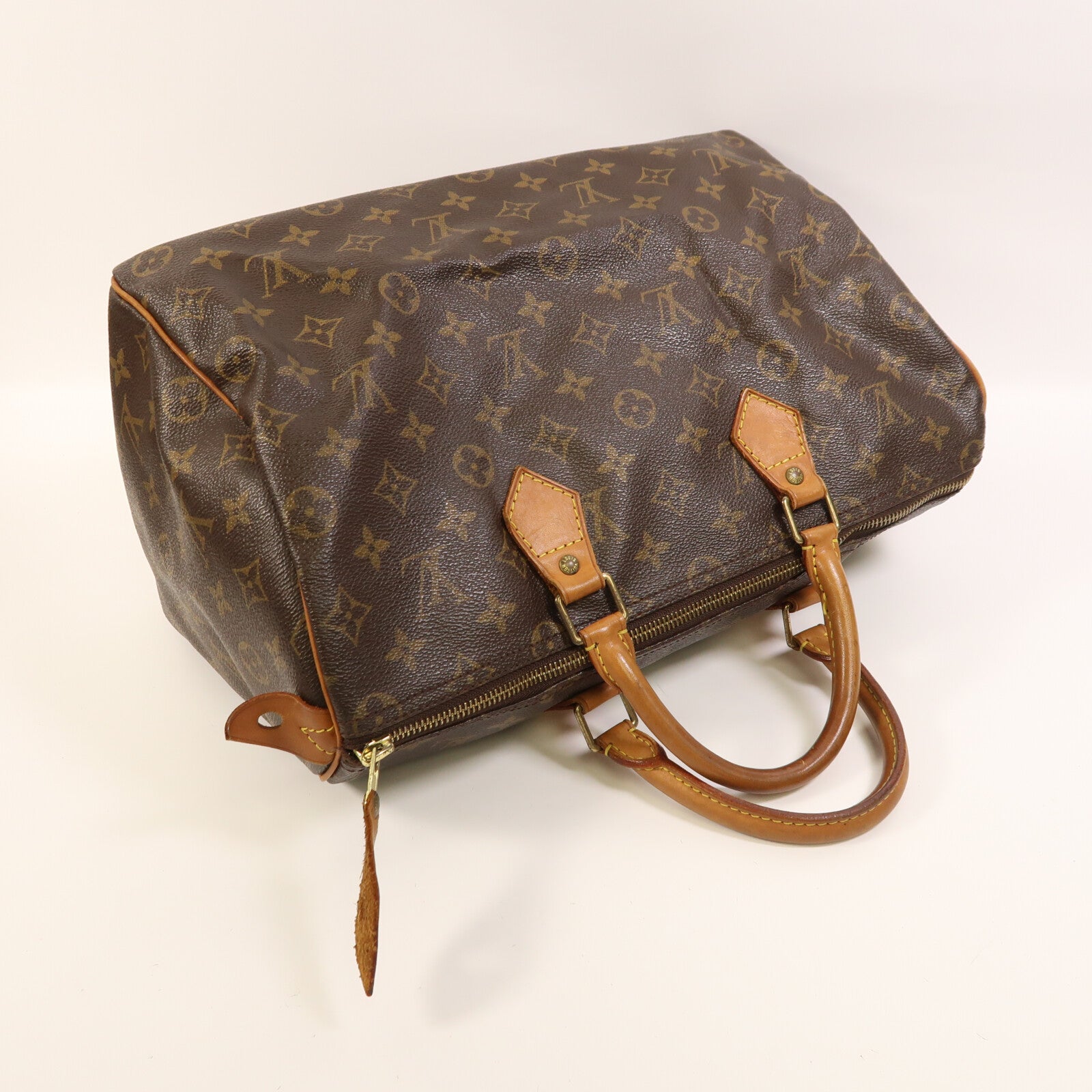 LOUIS VUITTON Monogram Speedy 35金扣手挽袋