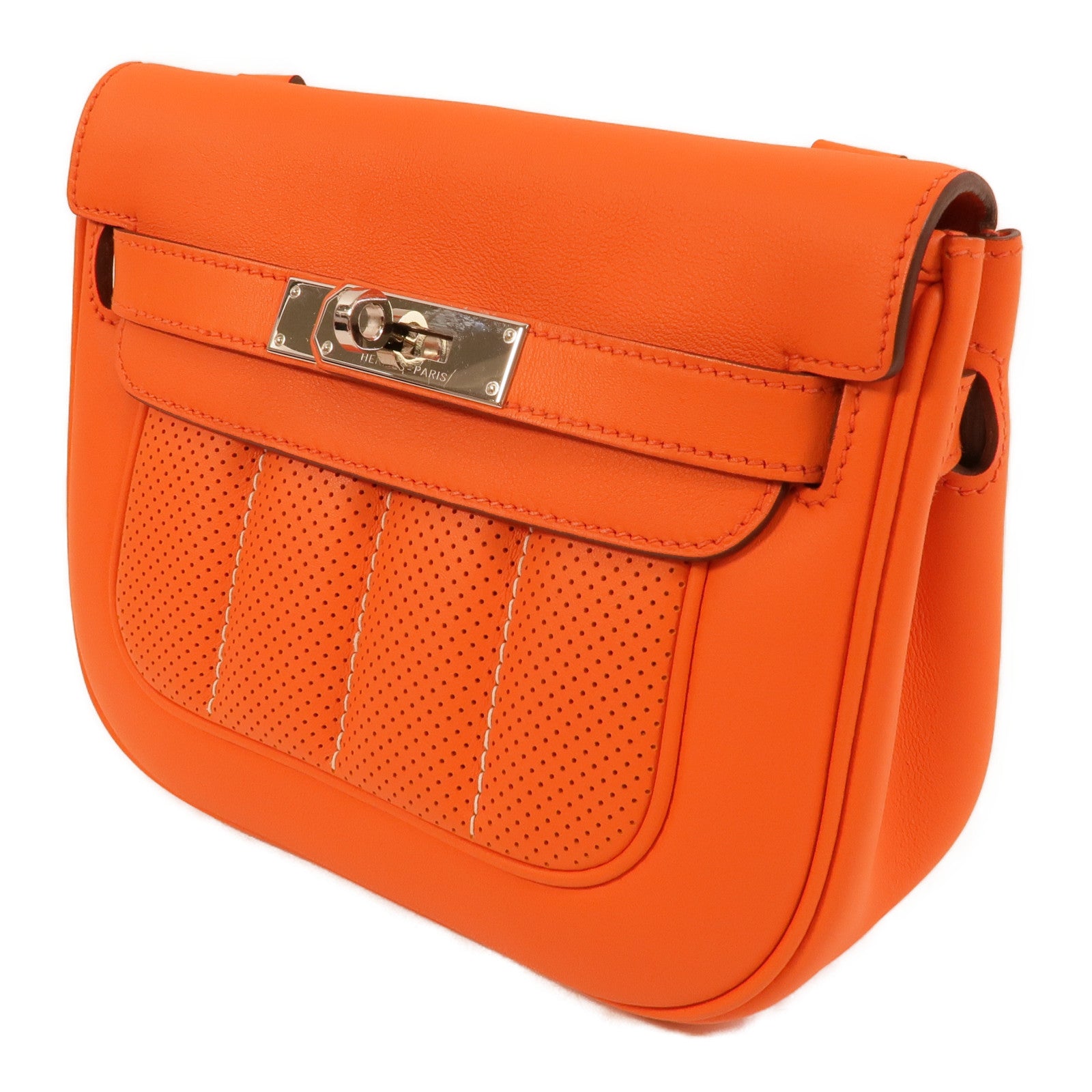 HERMES Swift皮革Berline Mini肩背袋Feu