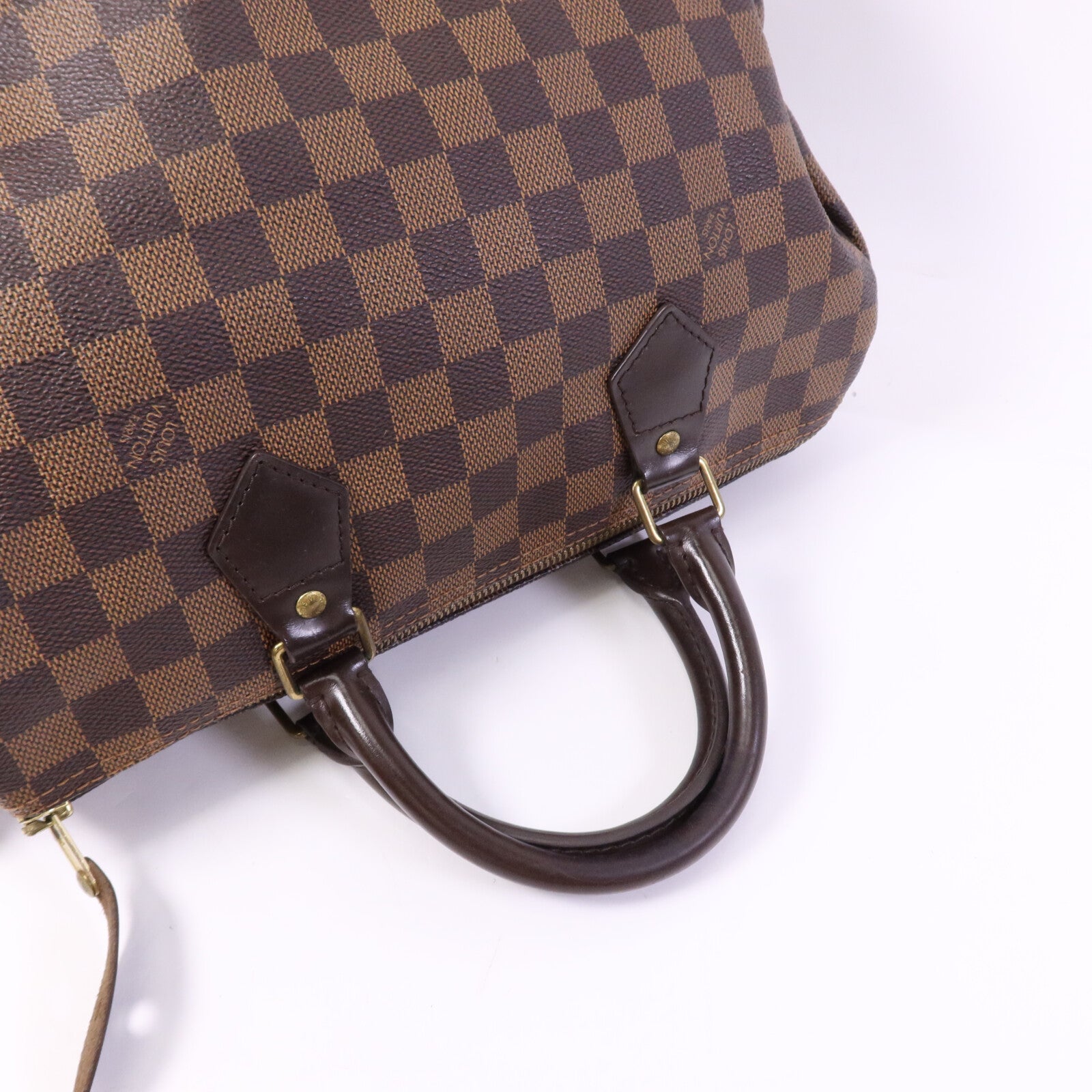 LOUIS VUITTON Damier Speedy 30金扣手挽袋
