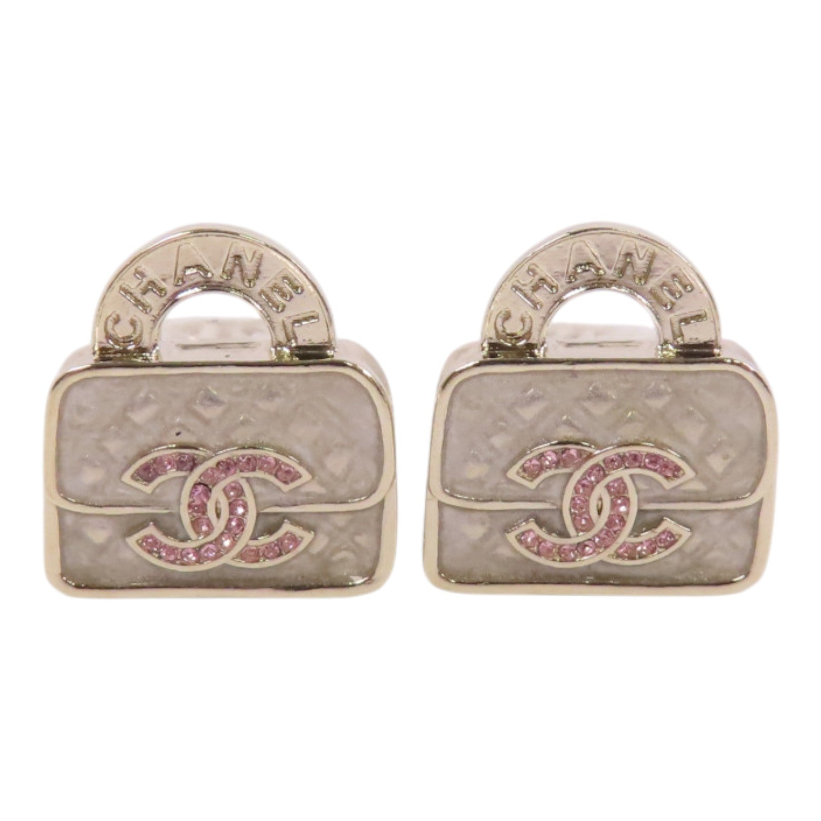 CHANEL 金屬/水鑽Earrings金扣耳環