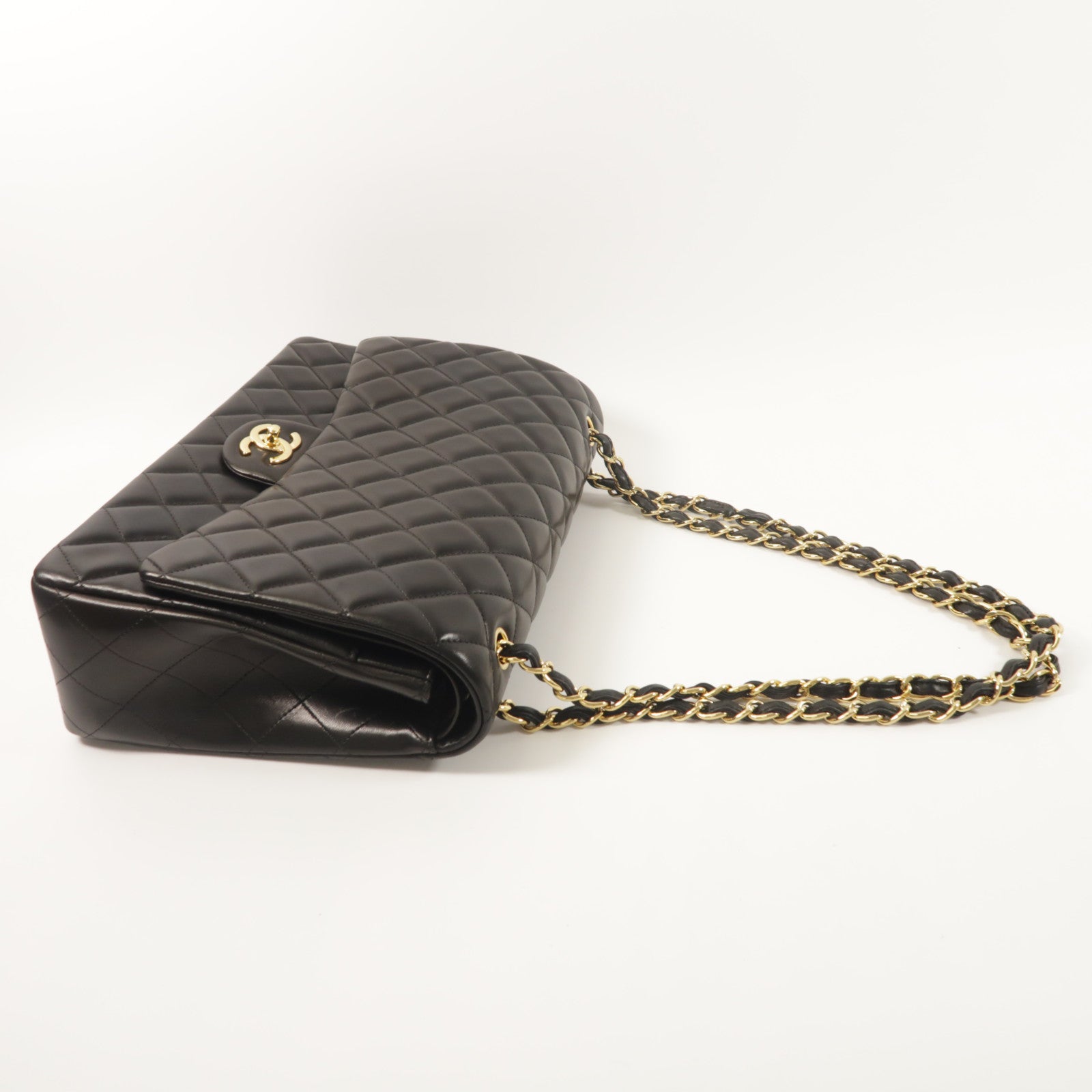 CHANEL 羊皮皮革Maxi Classic鏈帶肩背袋