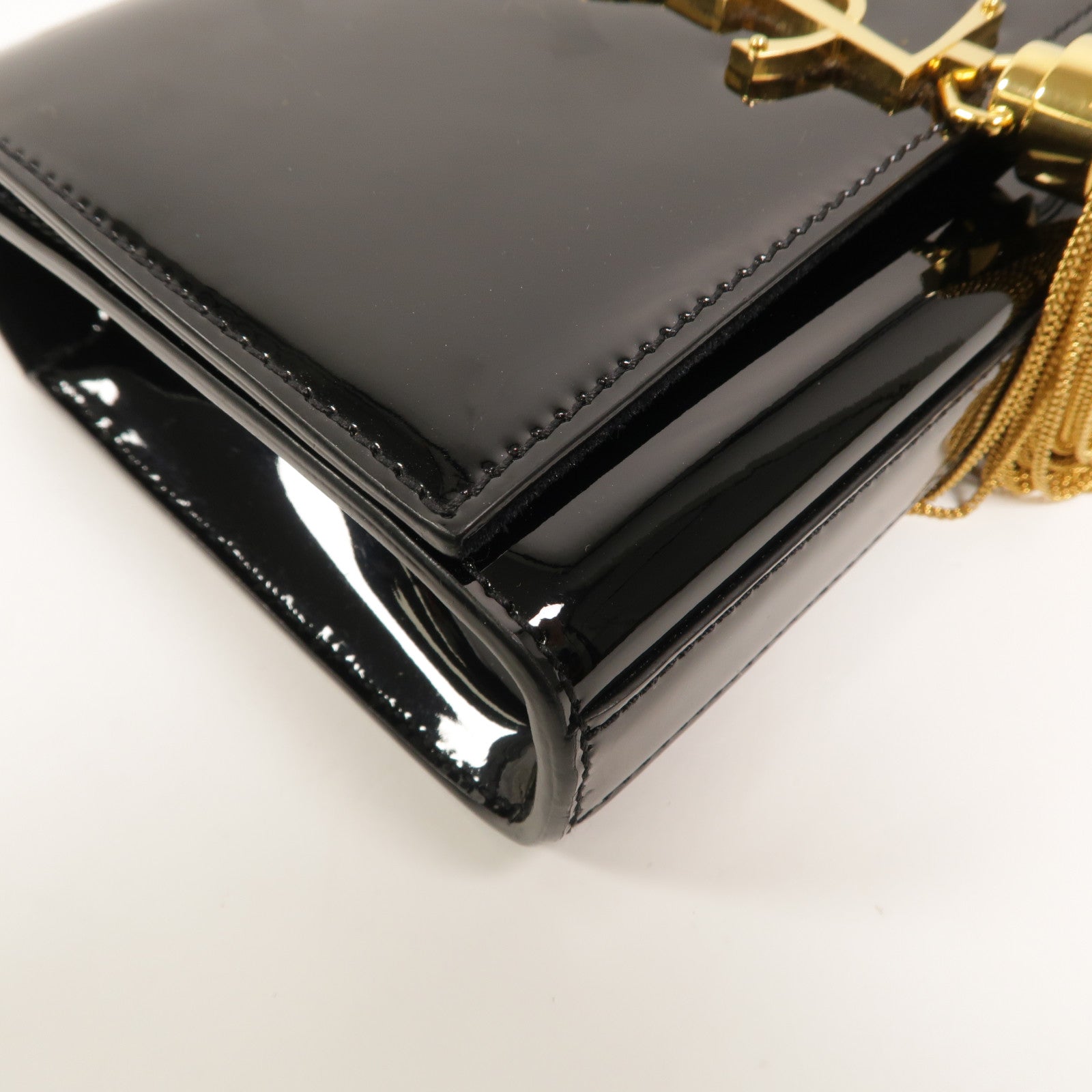 SAINT LAURENT 漆皮皮革Kate Small鏈帶肩背袋