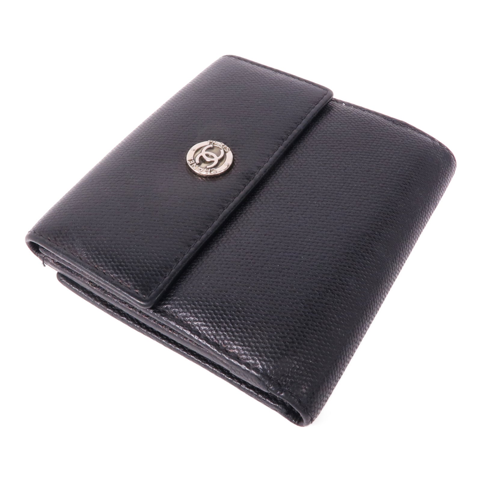 CHANEL 牛皮皮革Wallet銀扣錢包