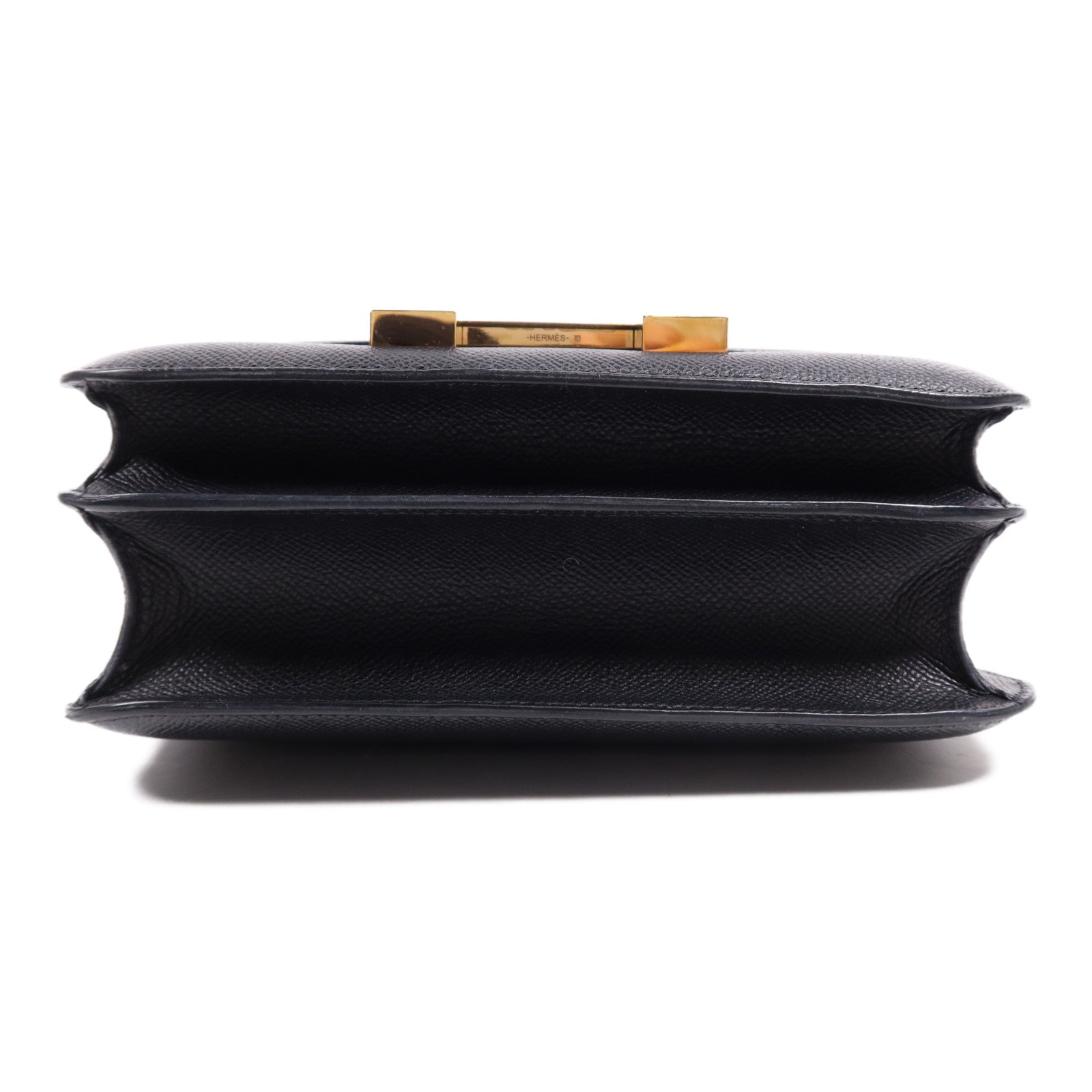 HERMES Epsom皮革Constance 24金扣肩背袋Noir