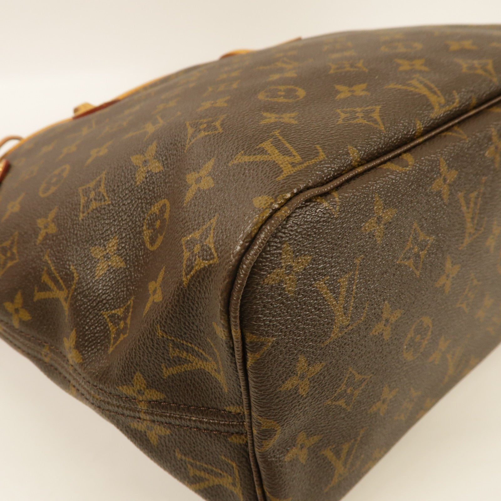 LOUIS VUITTON Monogram Neverfull MM金扣手挽袋