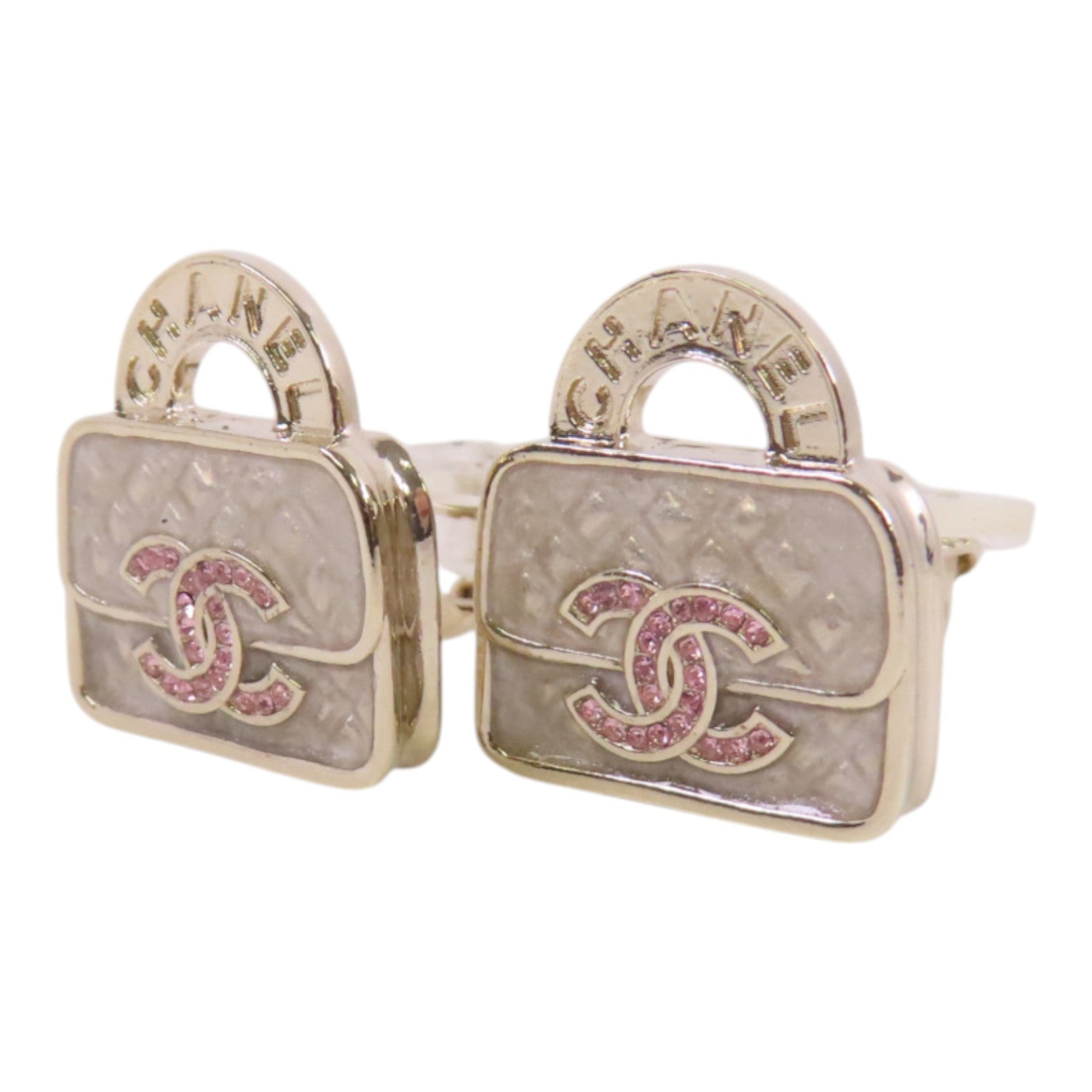 CHANEL 金屬/水鑽Earrings金扣耳環