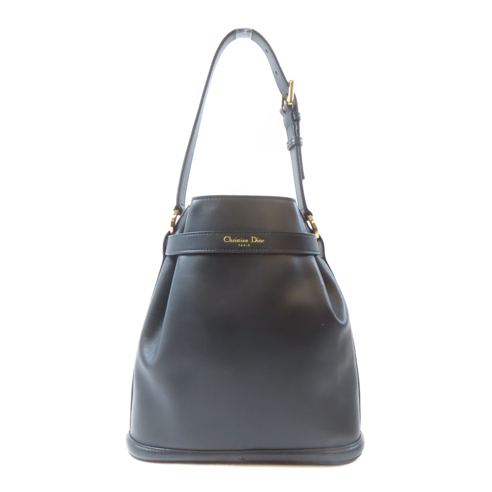 Dior 牛皮皮革C'est Dior金扣手挽肩背兩用袋黑色