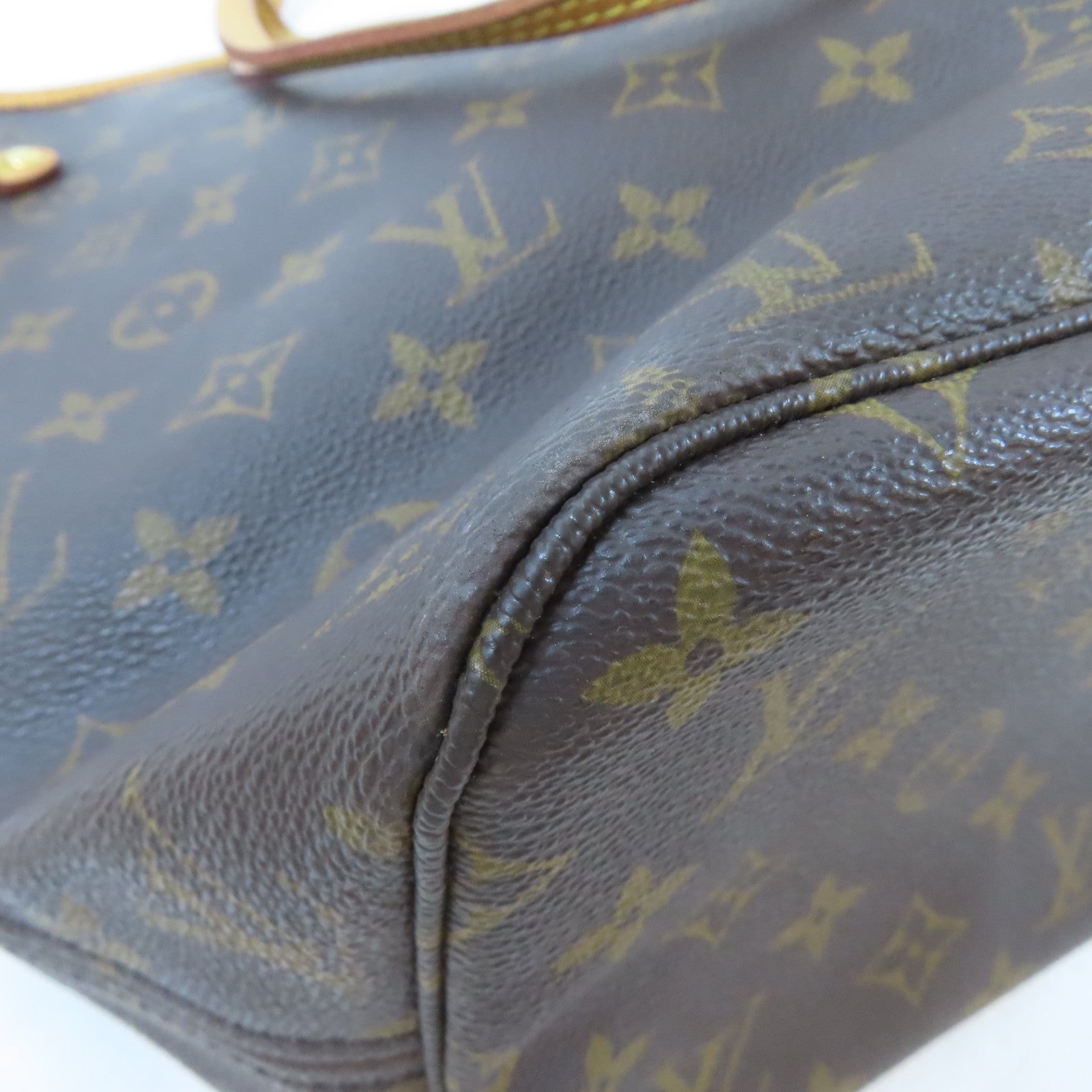 LOUIS VUITTON Monogram Neverfull MM金扣肩背袋/手挽袋啡色