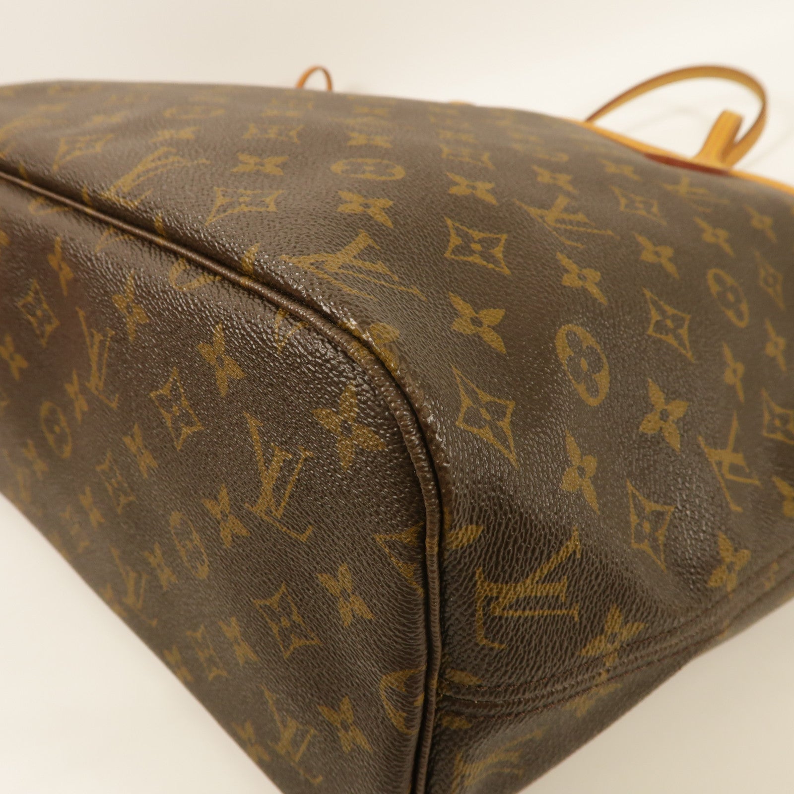 LOUIS VUITTON Monogram Neverfull MM金扣手挽袋