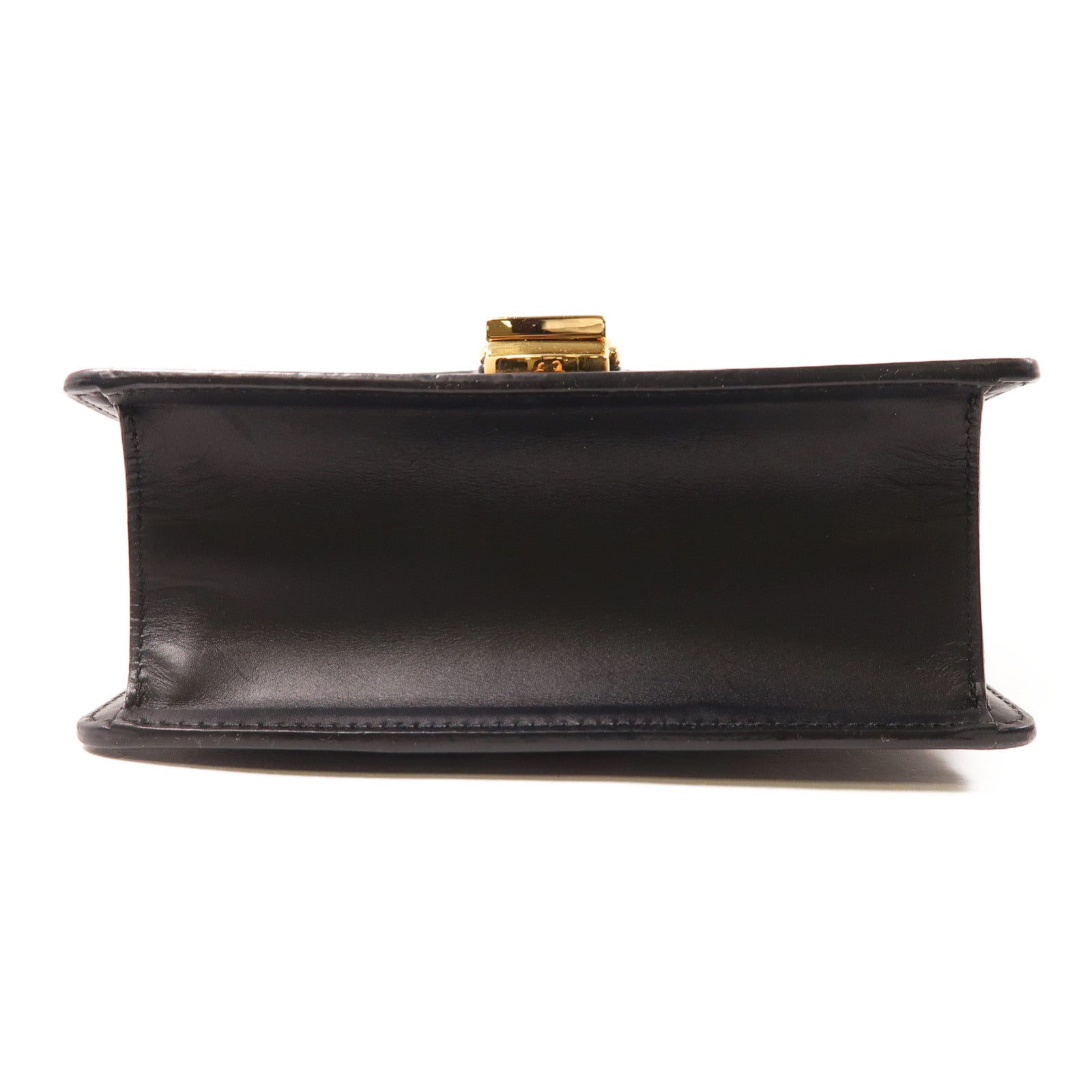 GUCCI (PRICE DOWN) GG GHW Sylvie Chain Shoulder Bag 431666 Calfskin Leather Black
