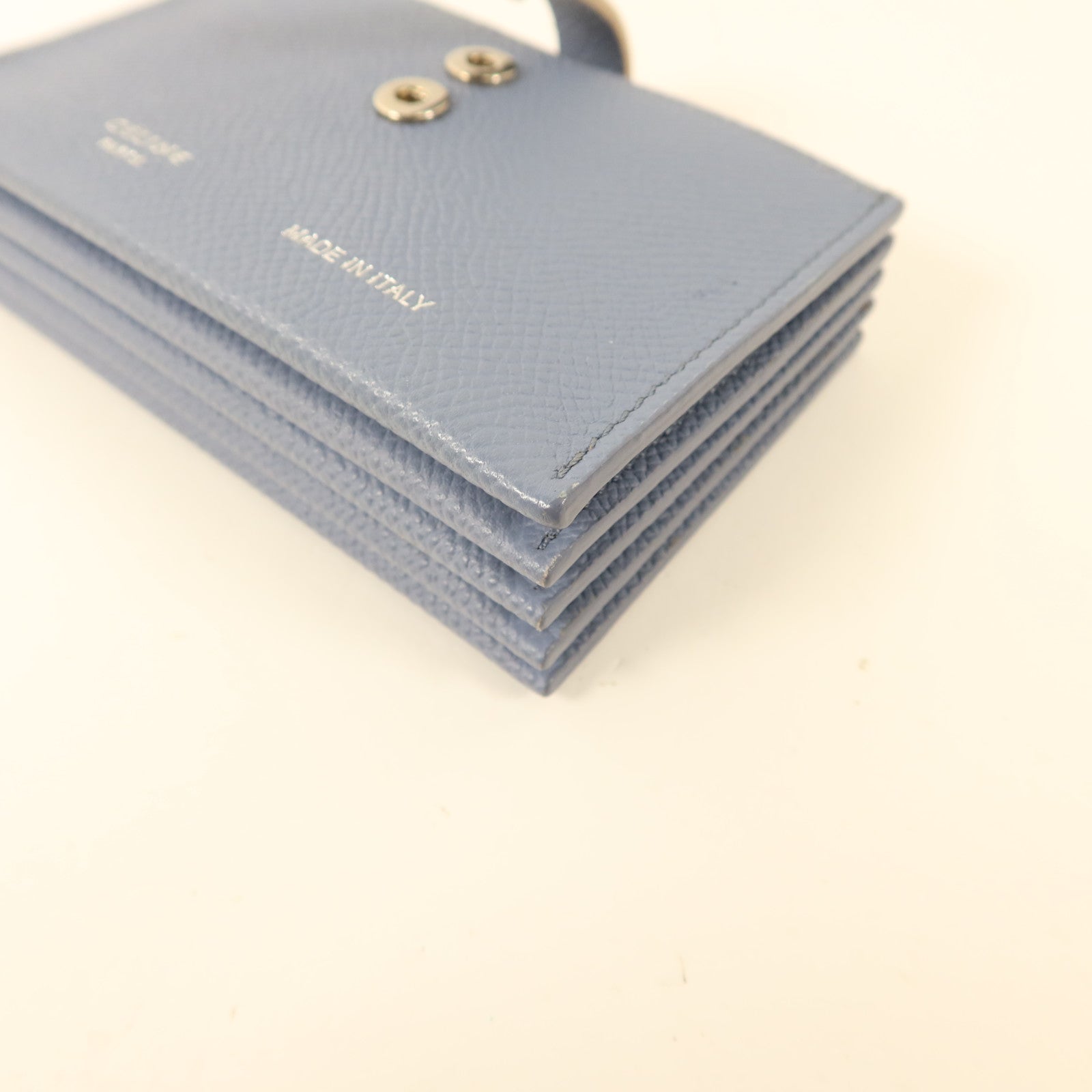 CELINE 牛皮皮革Card Case銀扣卡片套