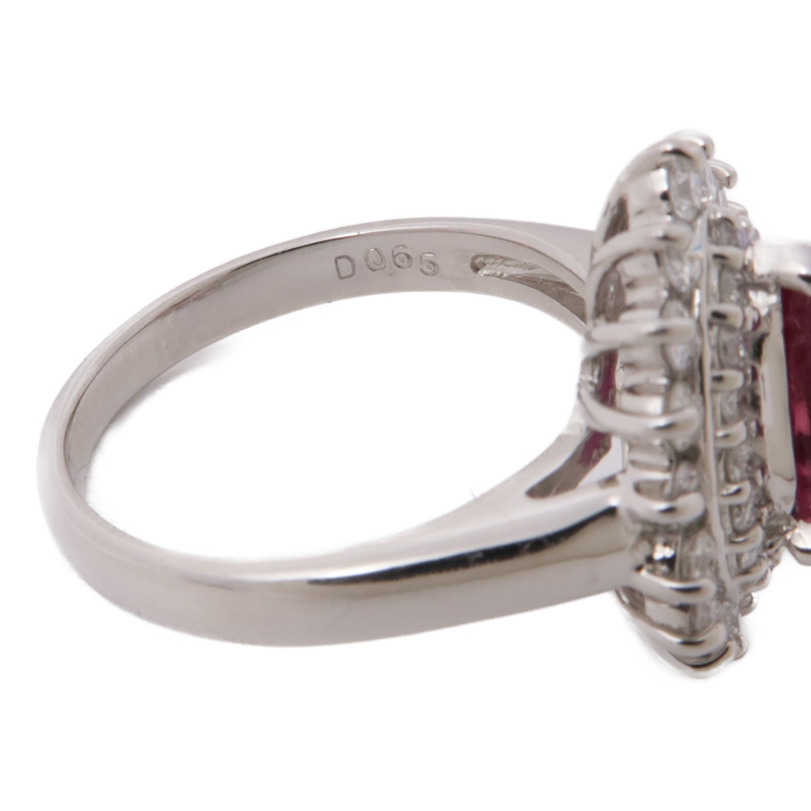 JEWELRY JEWELRY PT850鉑金Ruby/Diamond Ring紅寶石/鑽石戒指US#6.5