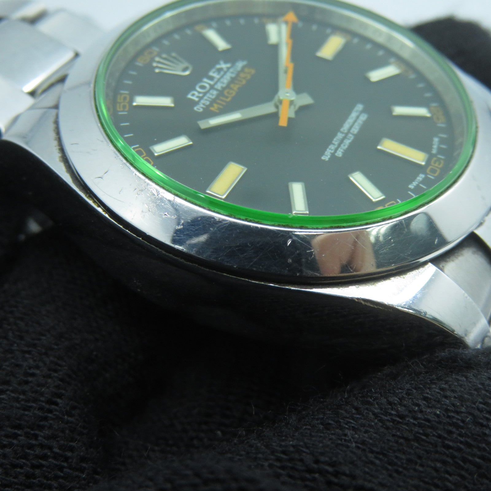 ROLEX Milgauss不銹鋼自動機芯手錶黑色