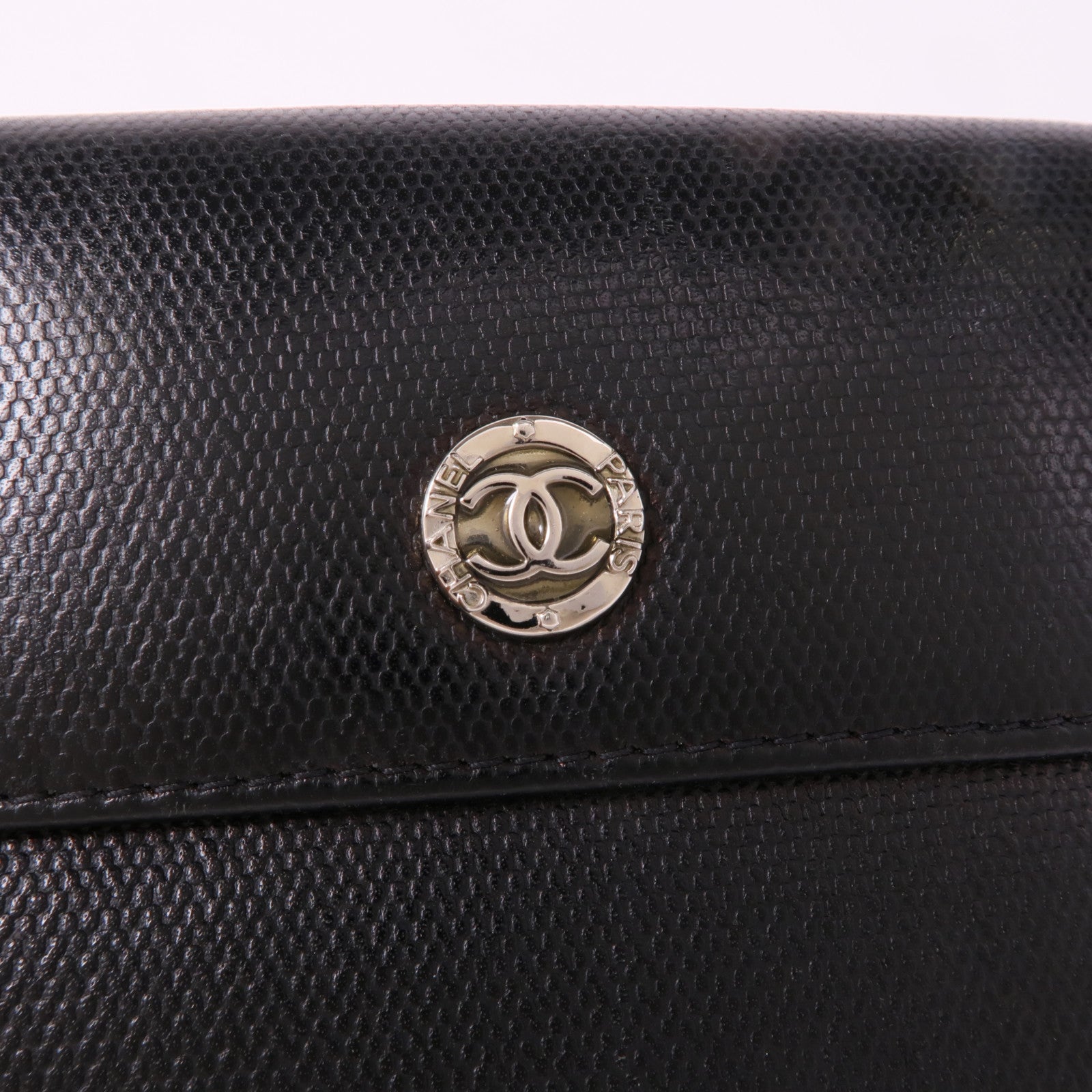 CHANEL 牛皮皮革Wallet銀扣錢包