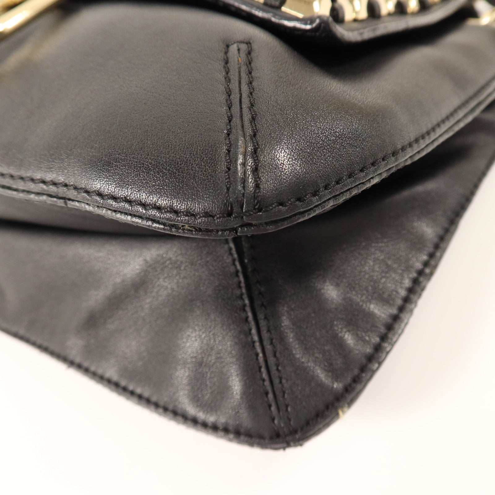 ANYA HINDMARCH 牛皮皮革Shoulder Bag金扣肩背袋