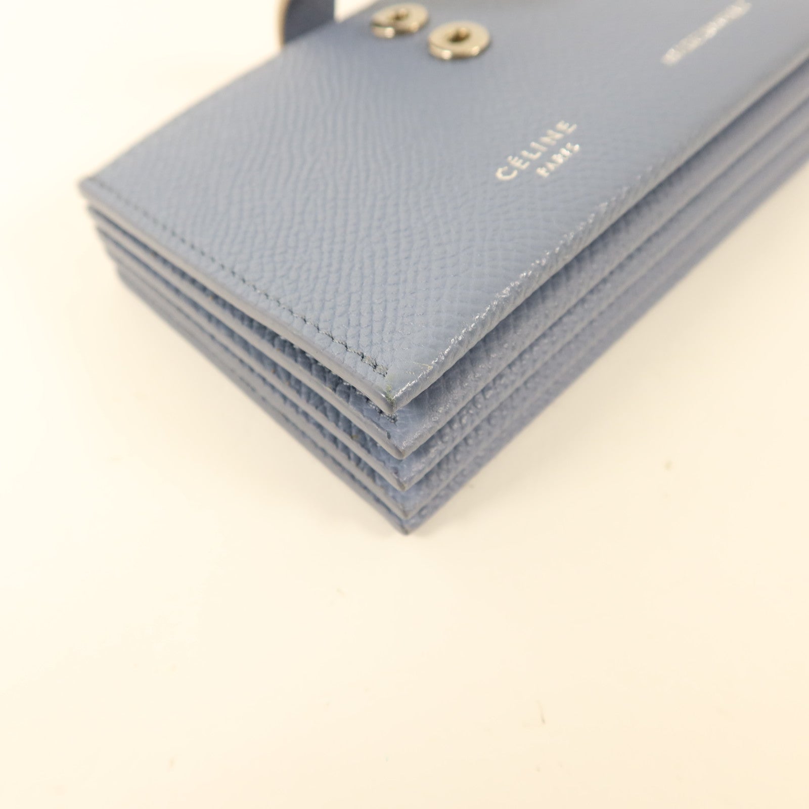 CELINE 牛皮皮革Card Case銀扣卡片套