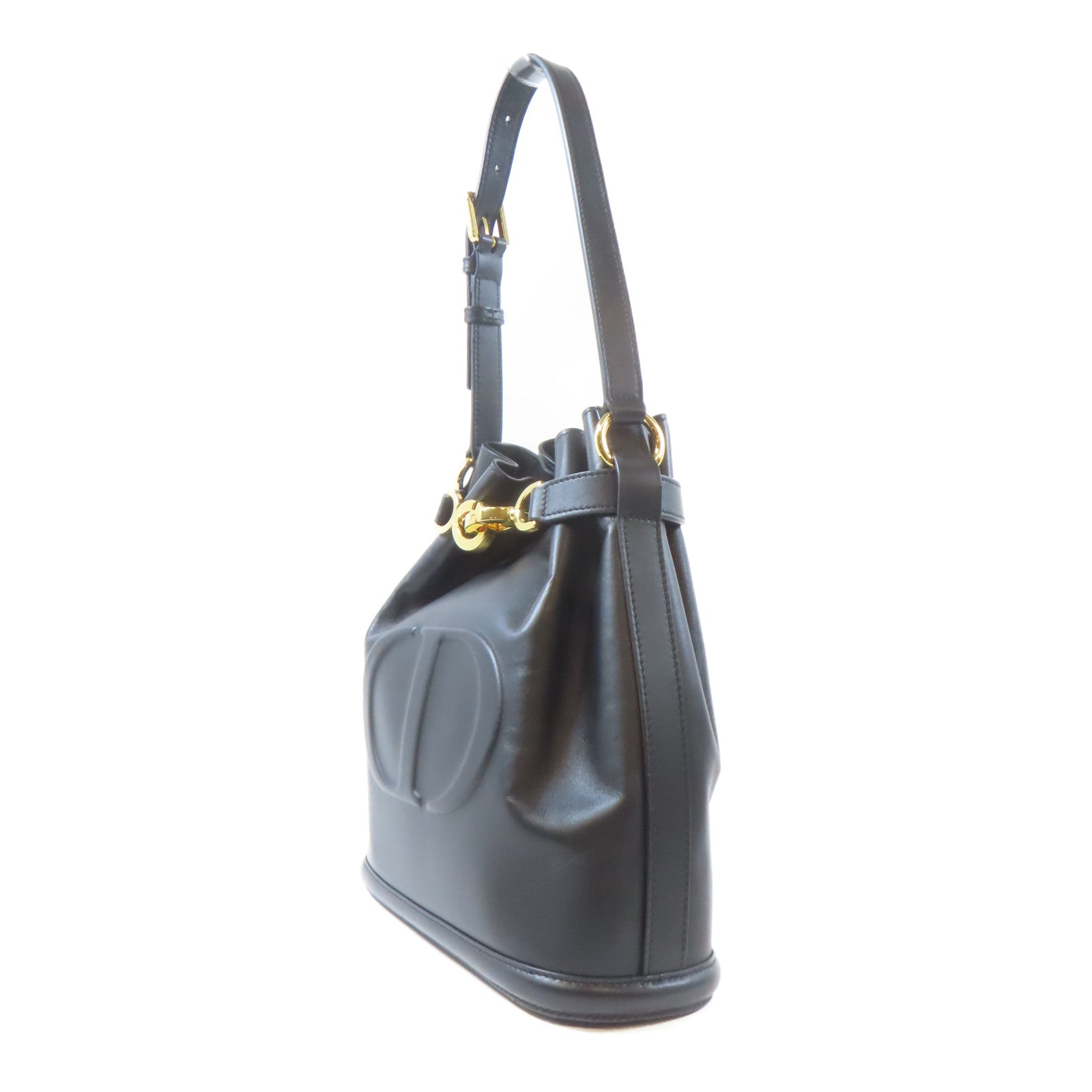 Dior 牛皮皮革C'est Dior金扣手挽肩背兩用袋黑色