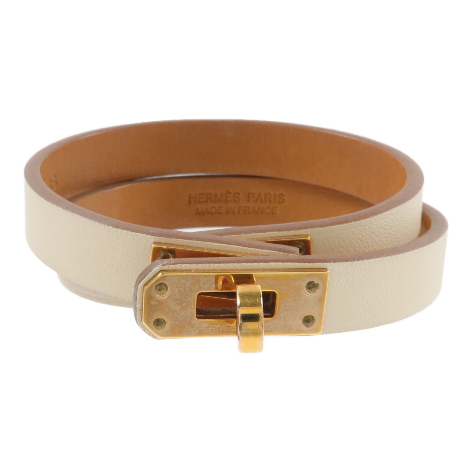 HERMES 【激減優惠】Swift皮革Mini Kelly Double Tour Bracelet手帶Nata