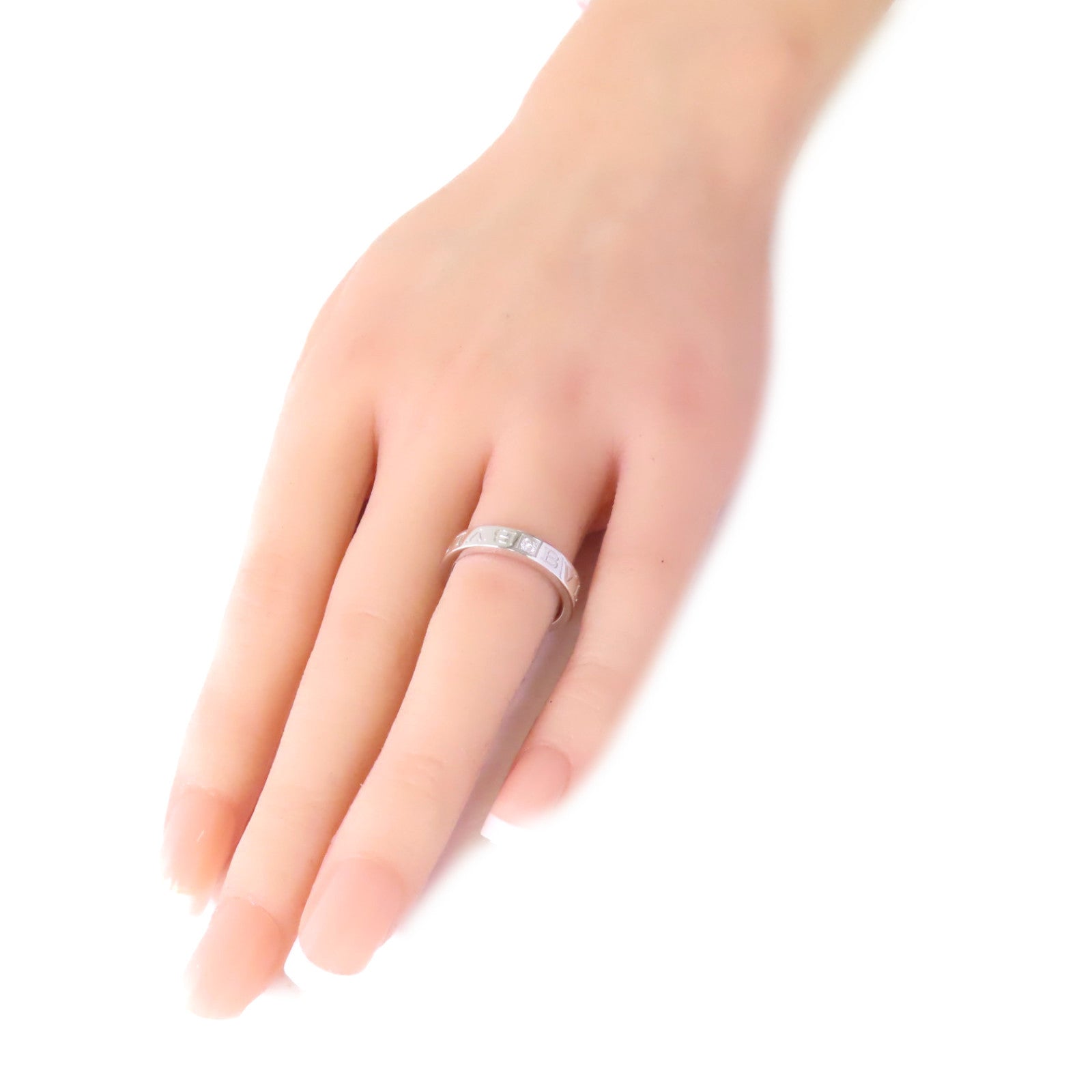 BVLGARI 18K白金/鑽石B.Zero1 Essential Diamond Ring戒指US#6.75
