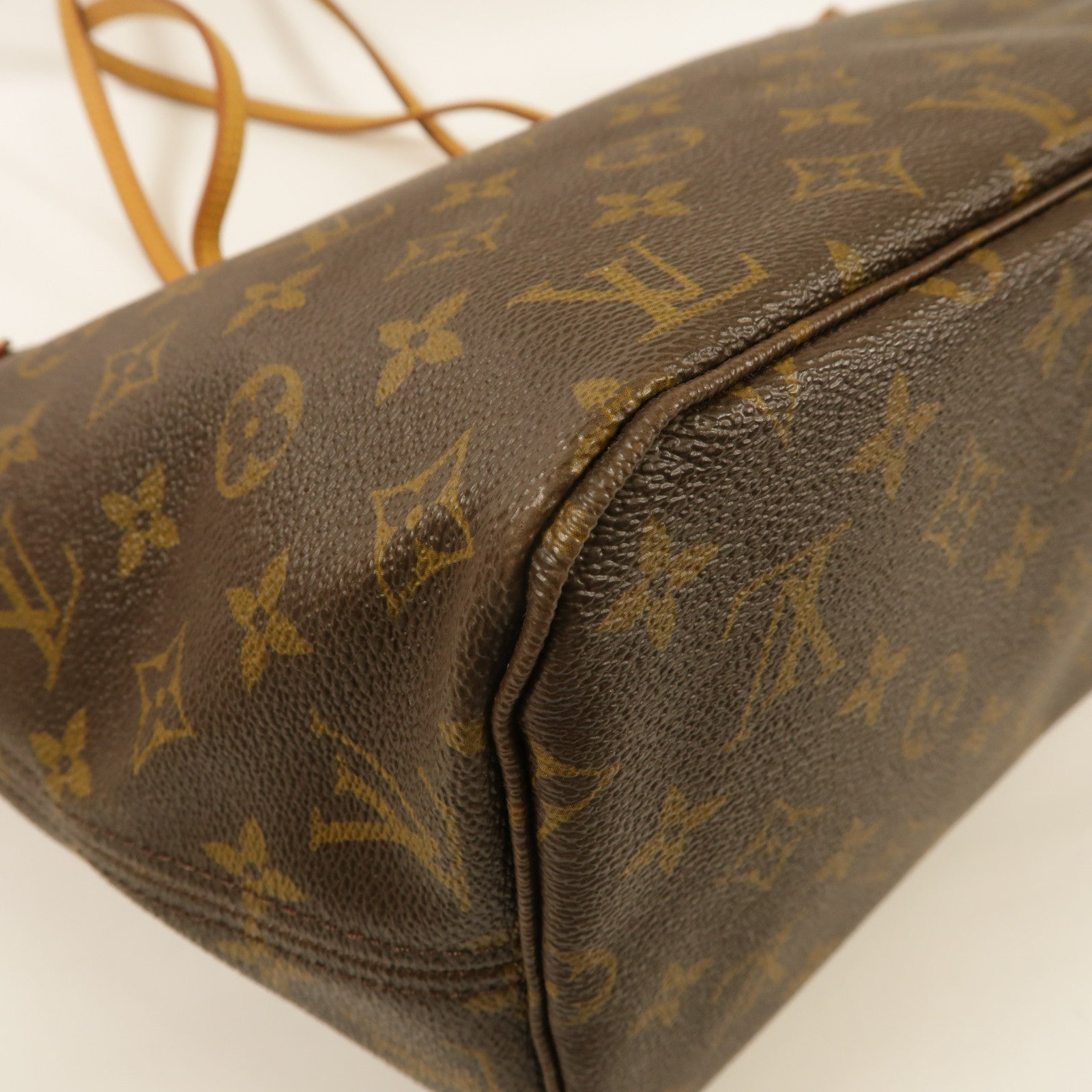 LOUIS VUITTON Monogram Neverfull MM金扣手挽袋