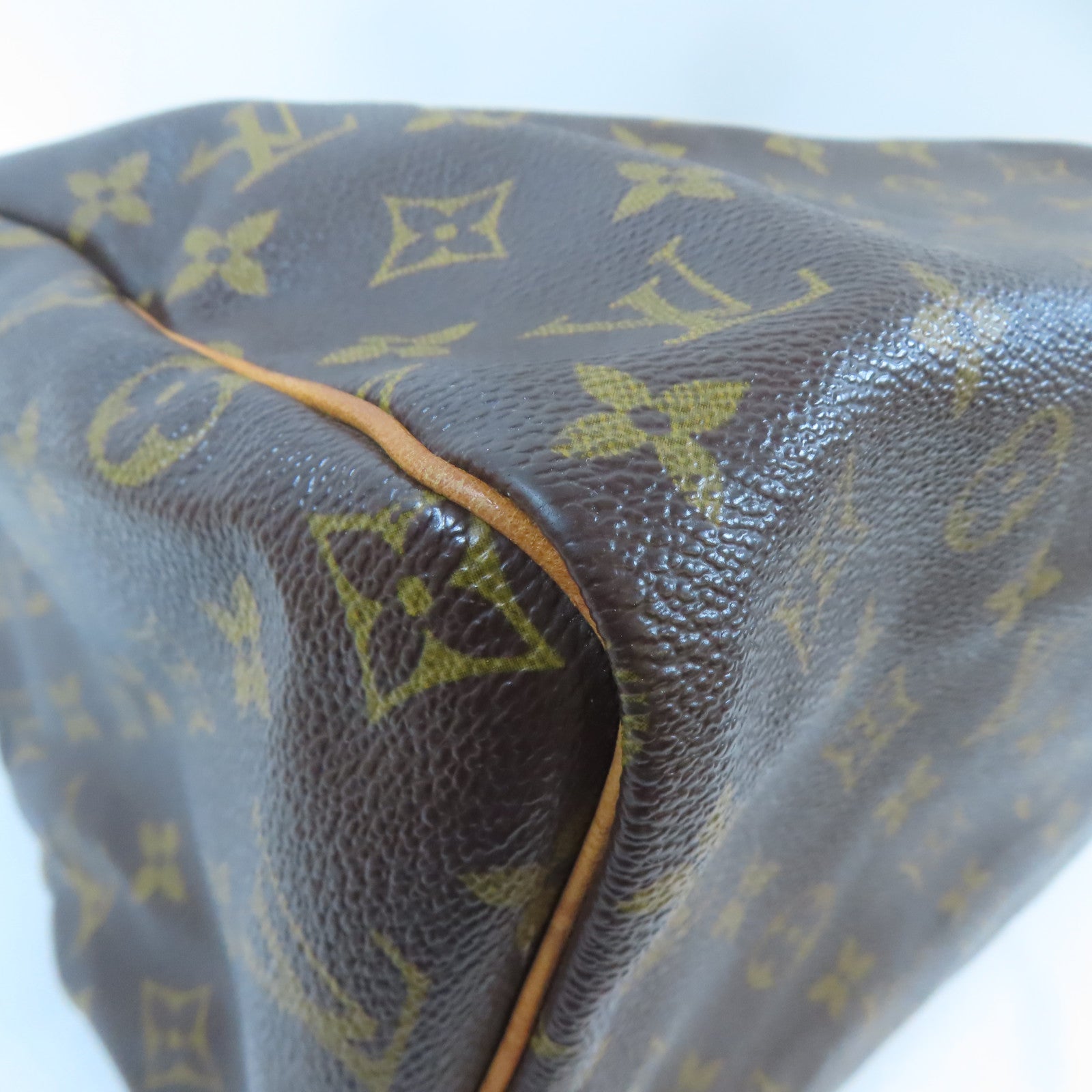 LOUIS VUITTON Monogram Speedy 30金扣手挽袋棕色