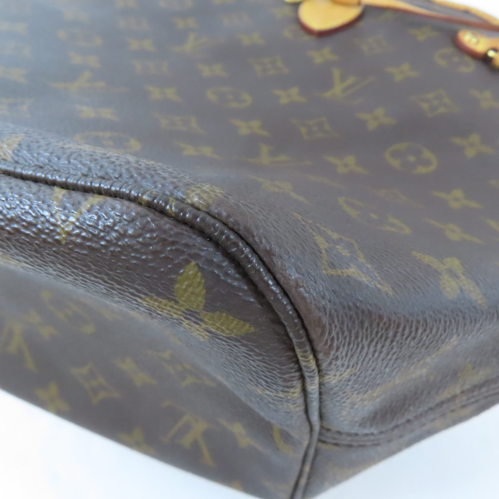 LOUIS VUITTON Monogram Neverfull MM金扣肩背袋/手挽袋啡色