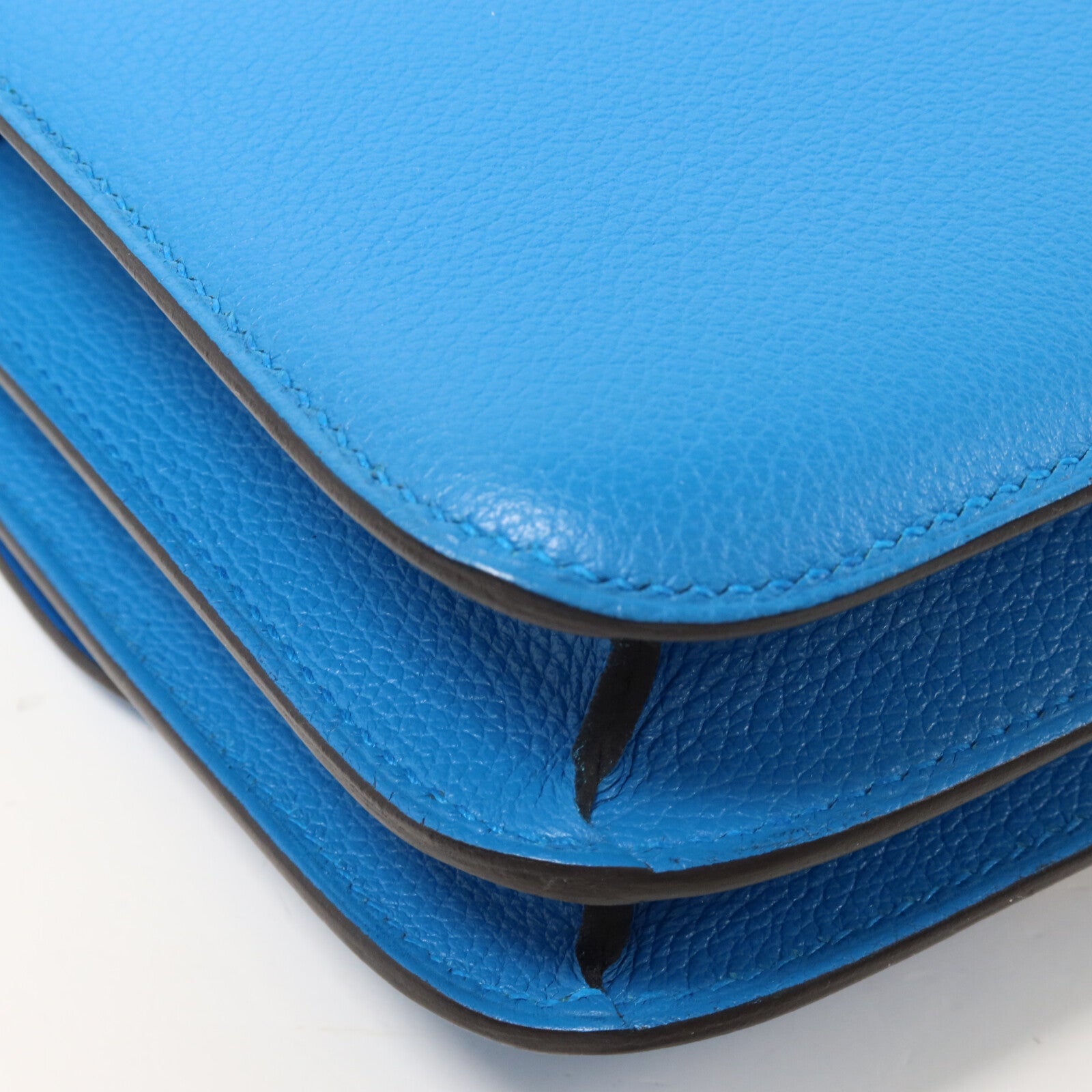 HERMES Evercolor皮革Constance Mini肩背袋Bleu Zanzibar