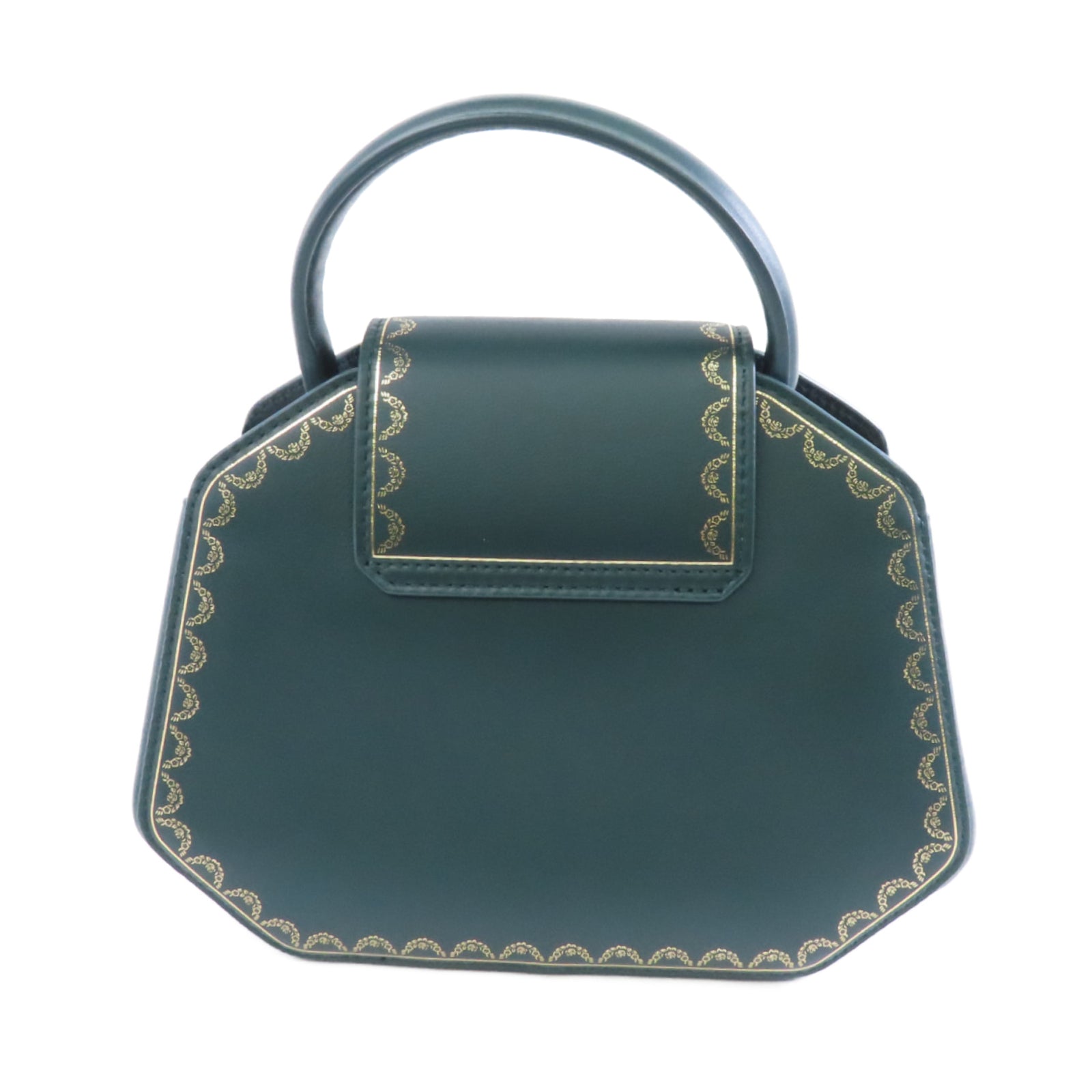 CARTIER 牛皮皮革The Guirlande De Cartier金扣手挽肩背兩用袋綠色