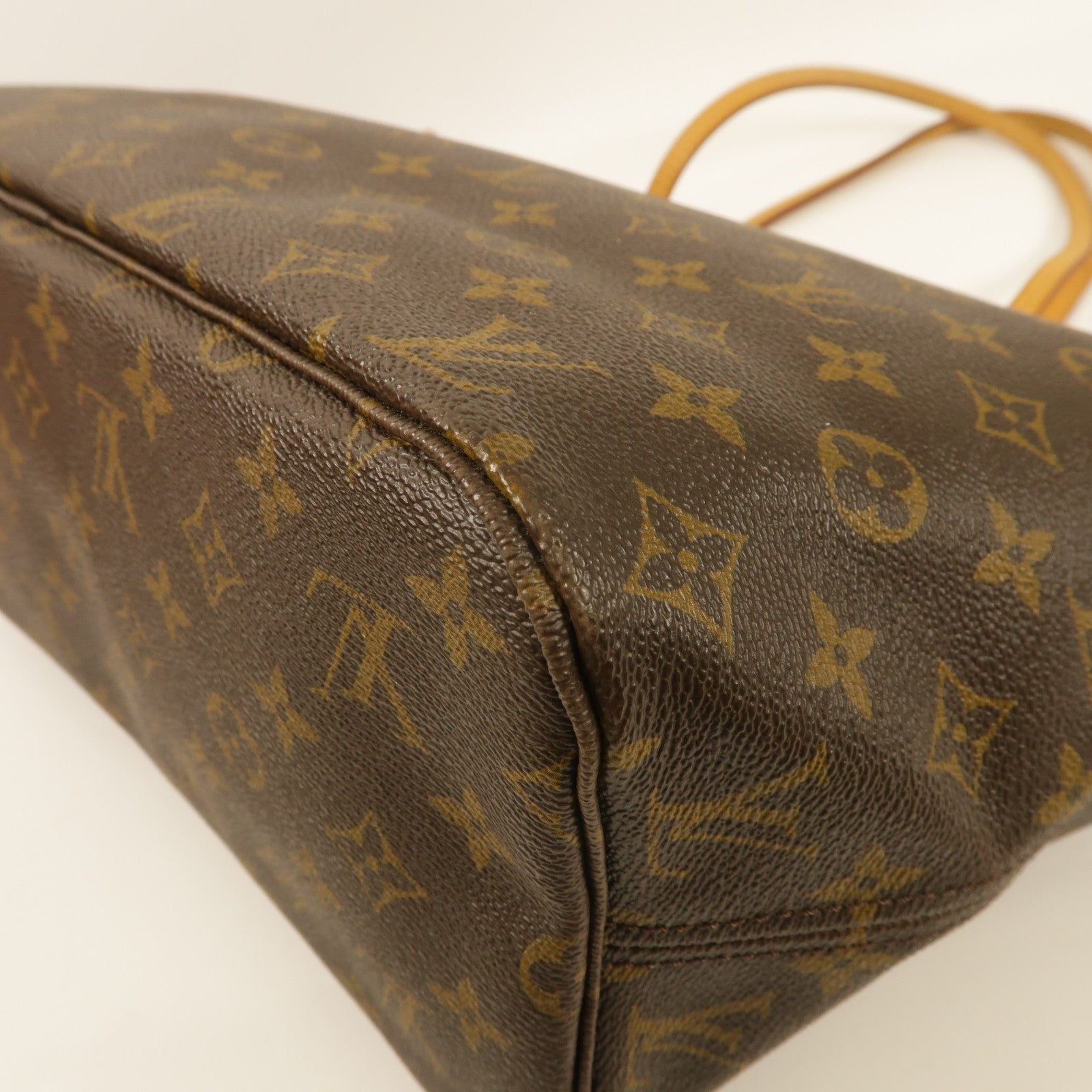 LOUIS VUITTON Monogram Neverfull MM金扣手挽袋