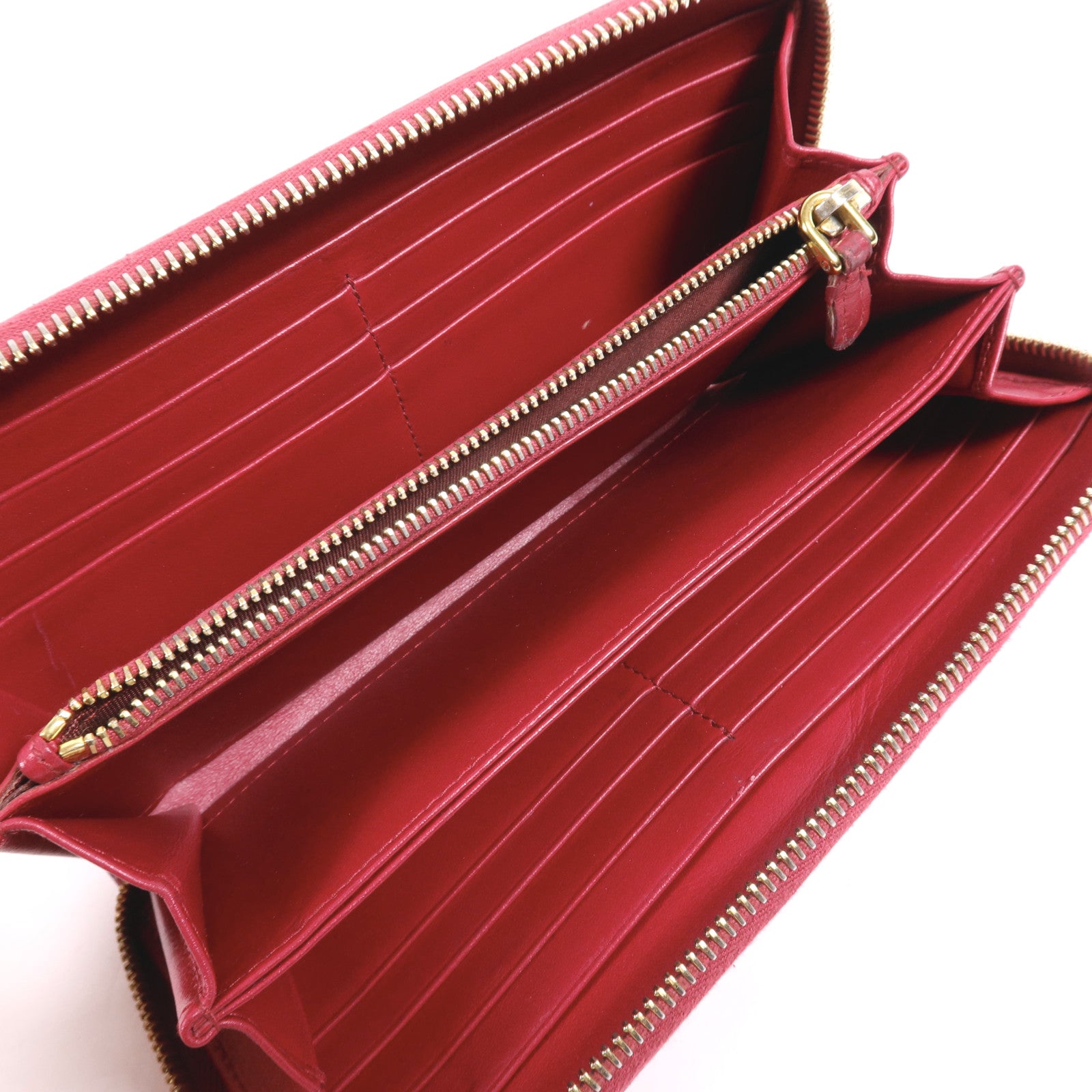 PRADA 牛皮皮革Zipper Long Wallet金扣長錢包