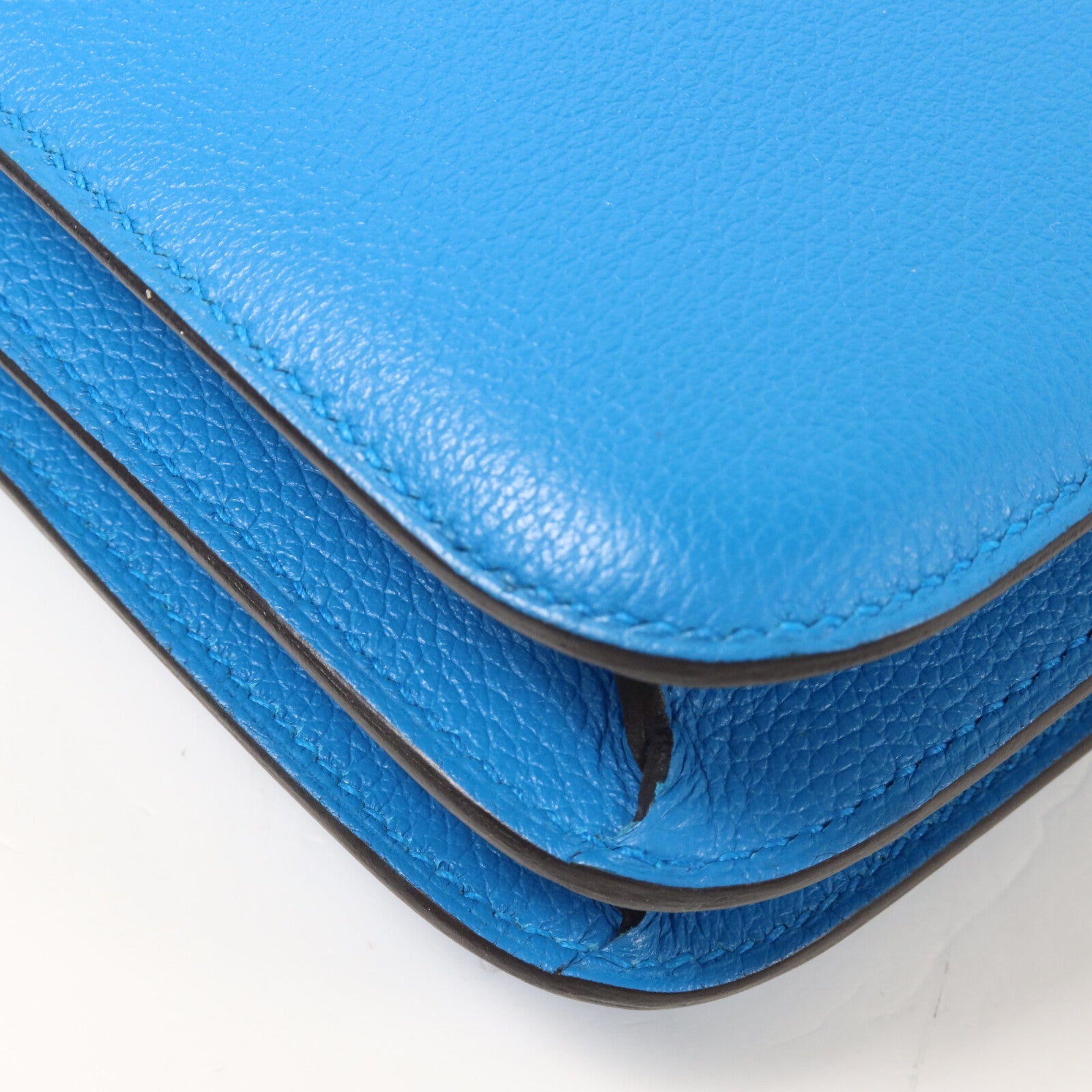 HERMES Evercolor皮革Constance Mini肩背袋Bleu Zanzibar
