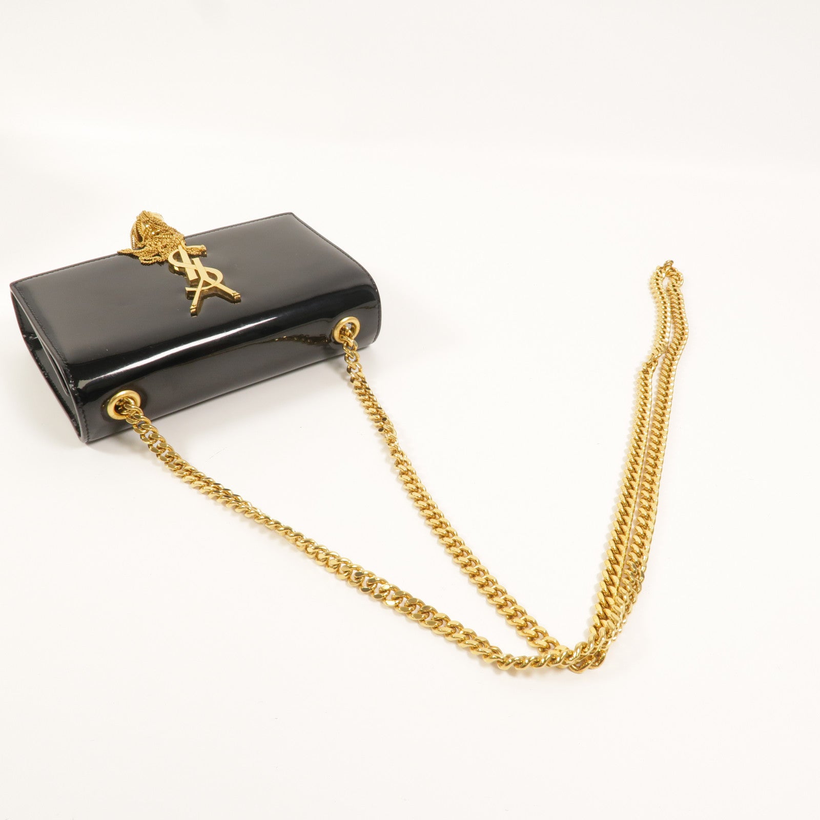 SAINT LAURENT 漆皮皮革Kate Small鏈帶肩背袋