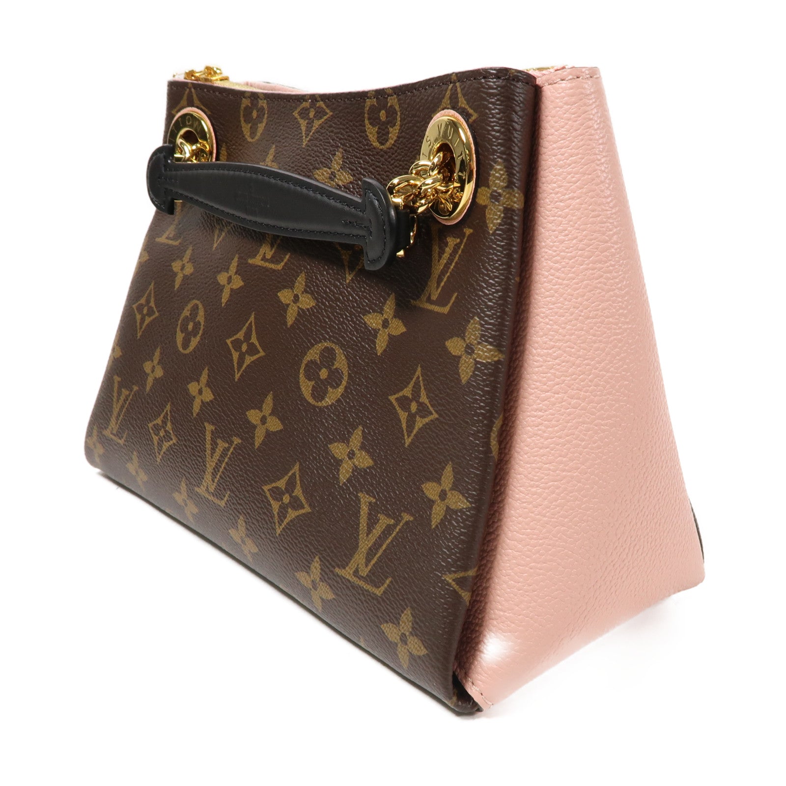 LOUIS VUITTON 【清倉大減價】Monogram Surene BB金扣鏈帶肩背袋啡色/粉紅色