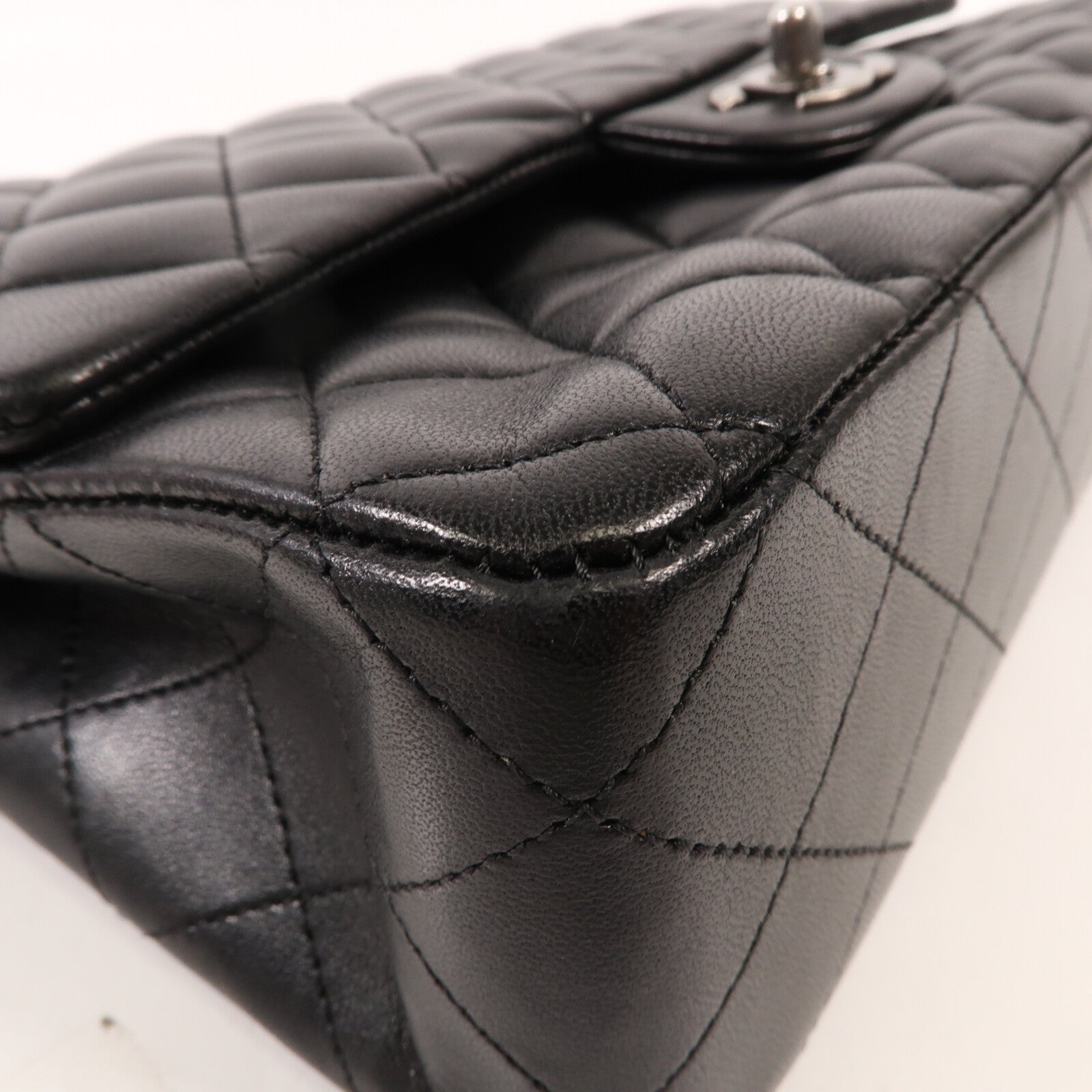 CHANEL 羊皮皮革Classic 25銀扣鏈帶肩背袋