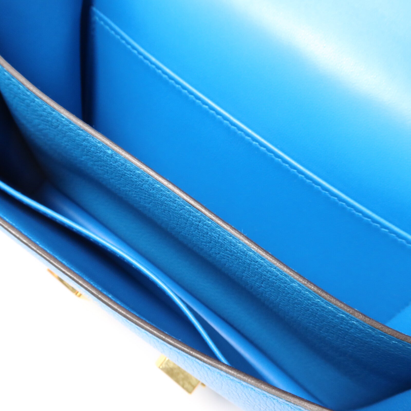 HERMES Evercolor皮革Constance Mini肩背袋Bleu Zanzibar