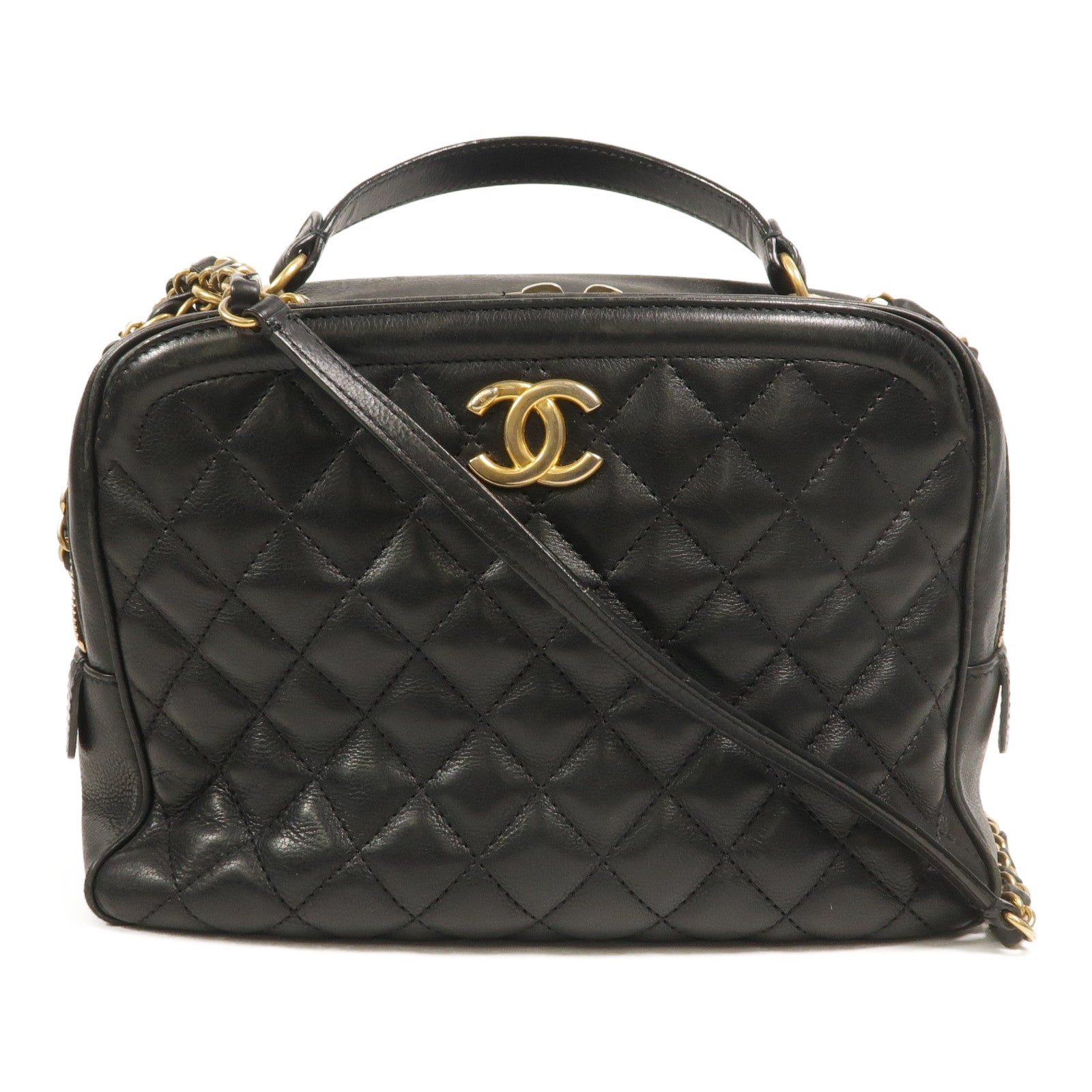 CHANEL 牛皮皮革Shoulder Bag鏈帶手挽肩背兩用袋