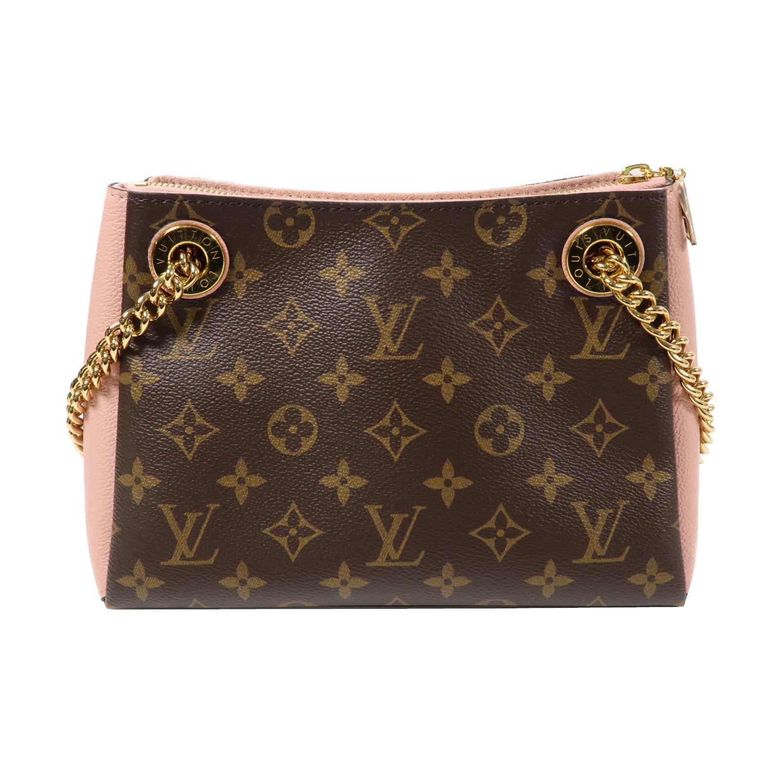 LOUIS VUITTON 【清倉大減價】Monogram Surene BB金扣鏈帶肩背袋啡色/粉紅色