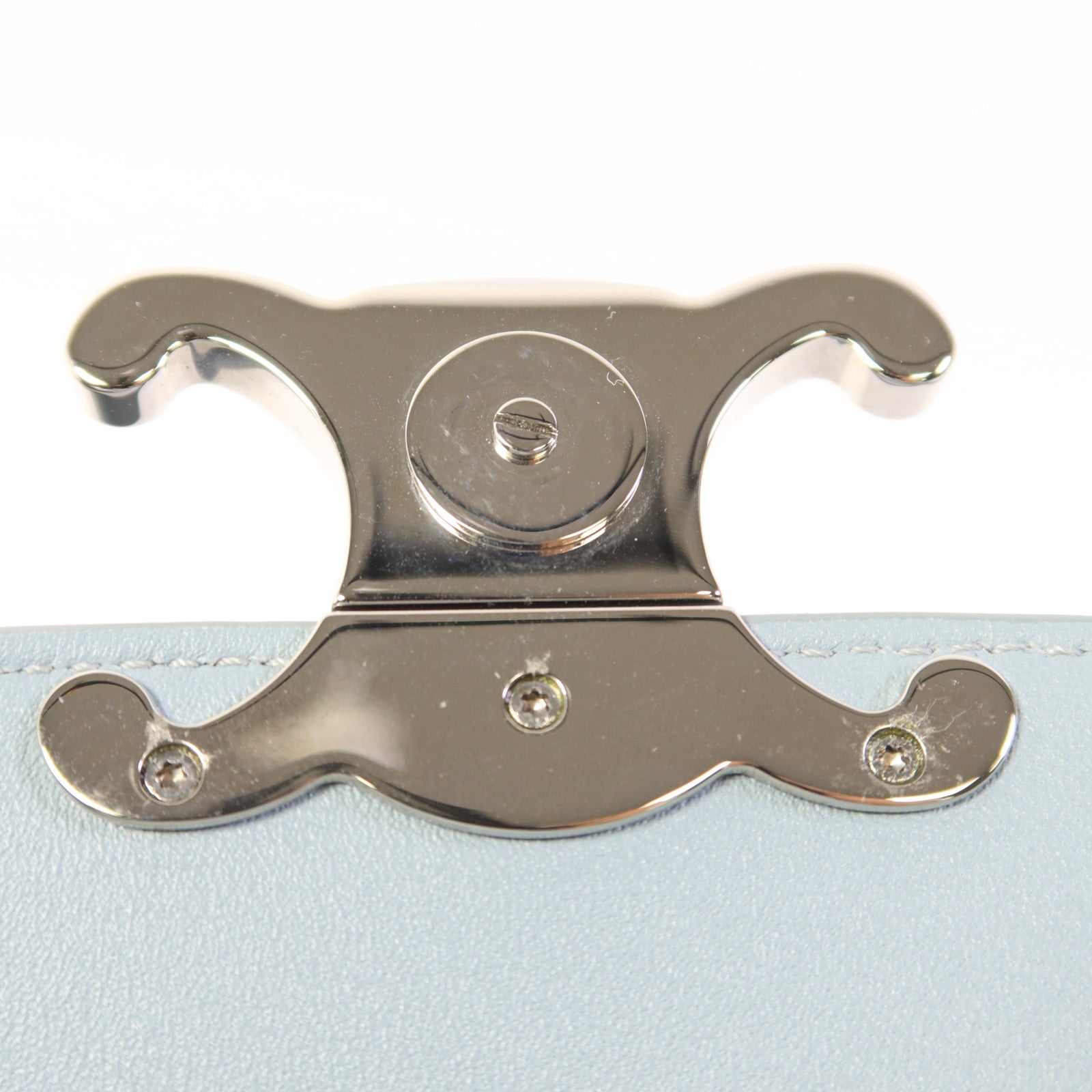 CELINE 牛皮皮革Bonnie銀扣背包