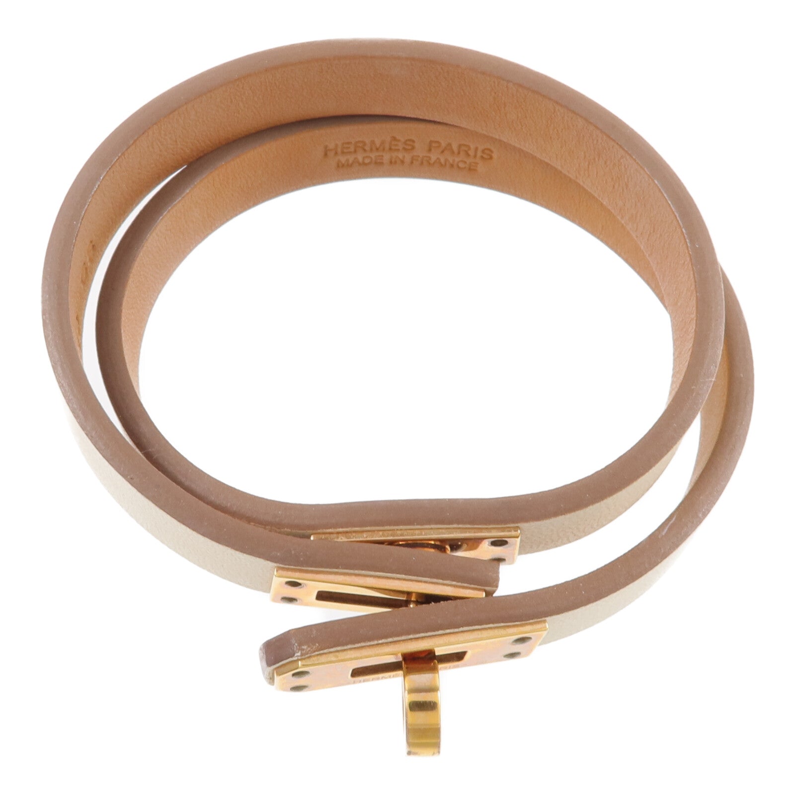 HERMES 【激減優惠】Swift皮革Mini Kelly Double Tour Bracelet手帶Nata