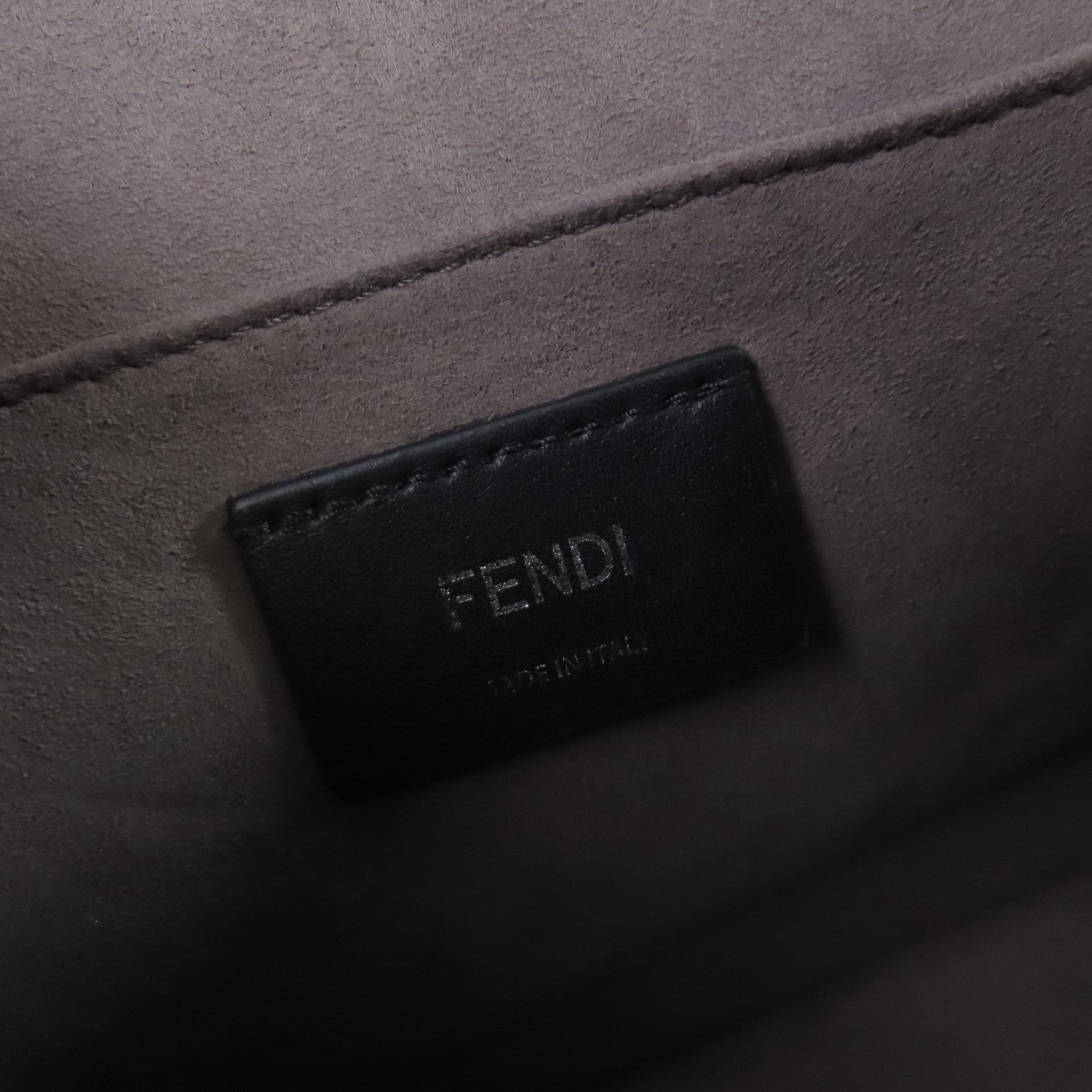 FENDI 牛皮皮革2Way Shoulder Bag銀扣手挽肩背兩用袋黑色