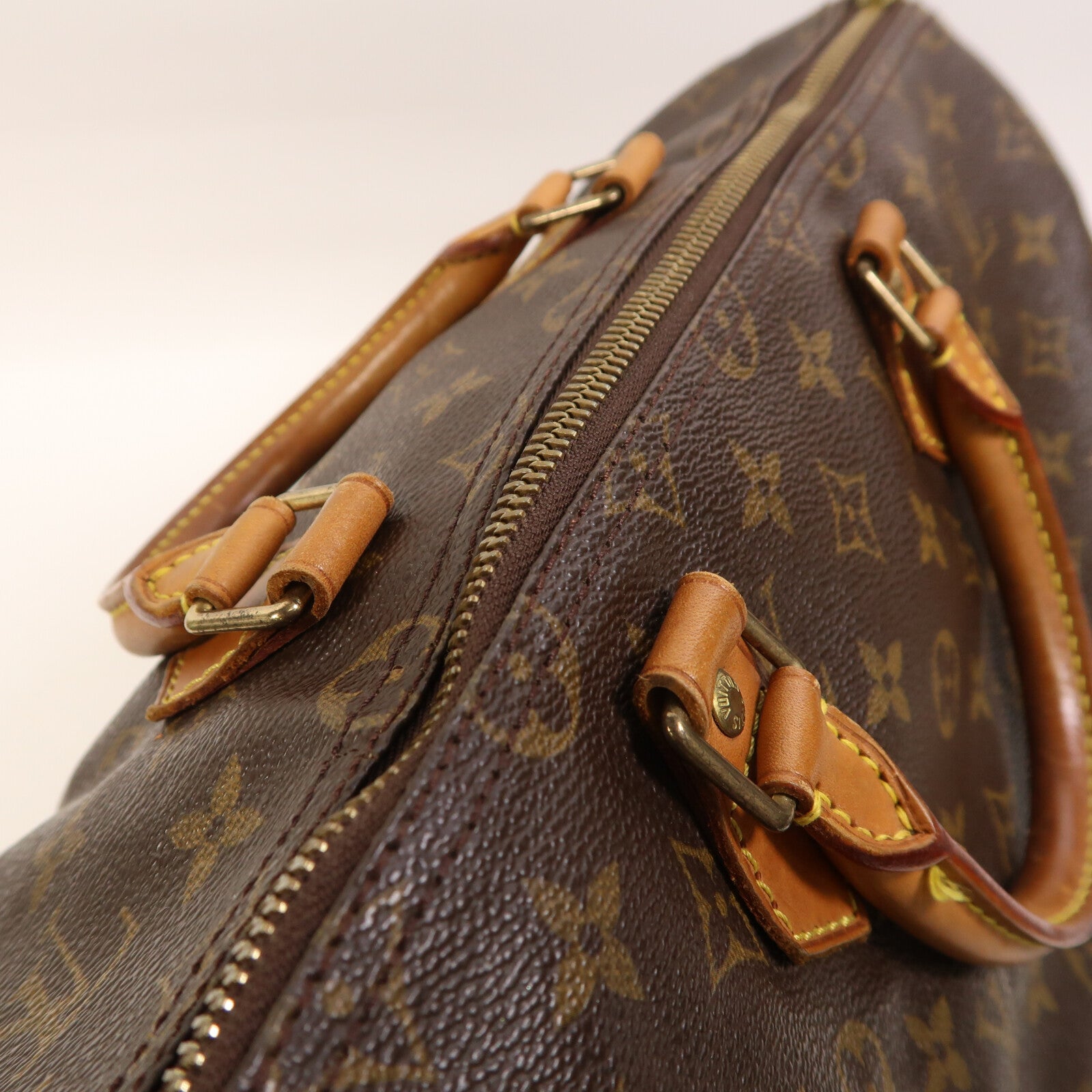 LOUIS VUITTON Monogram Speedy 35金扣手挽袋