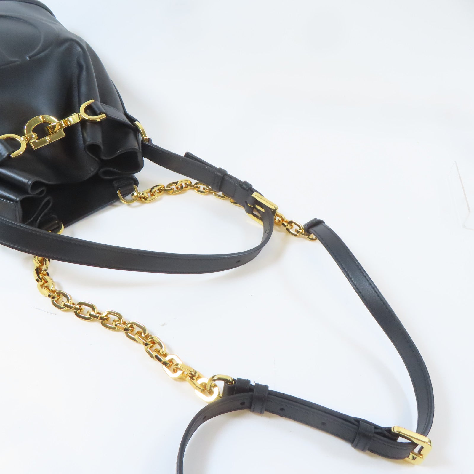 Dior 牛皮皮革C'est Dior金扣手挽肩背兩用袋黑色