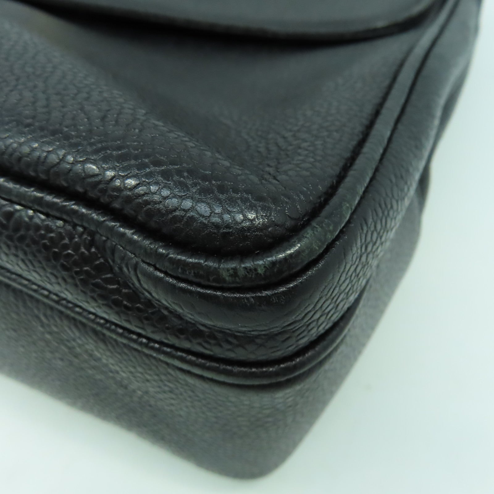 CHANEL 【激減優惠】牛皮皮革Tote Bag金扣肩背袋黑色