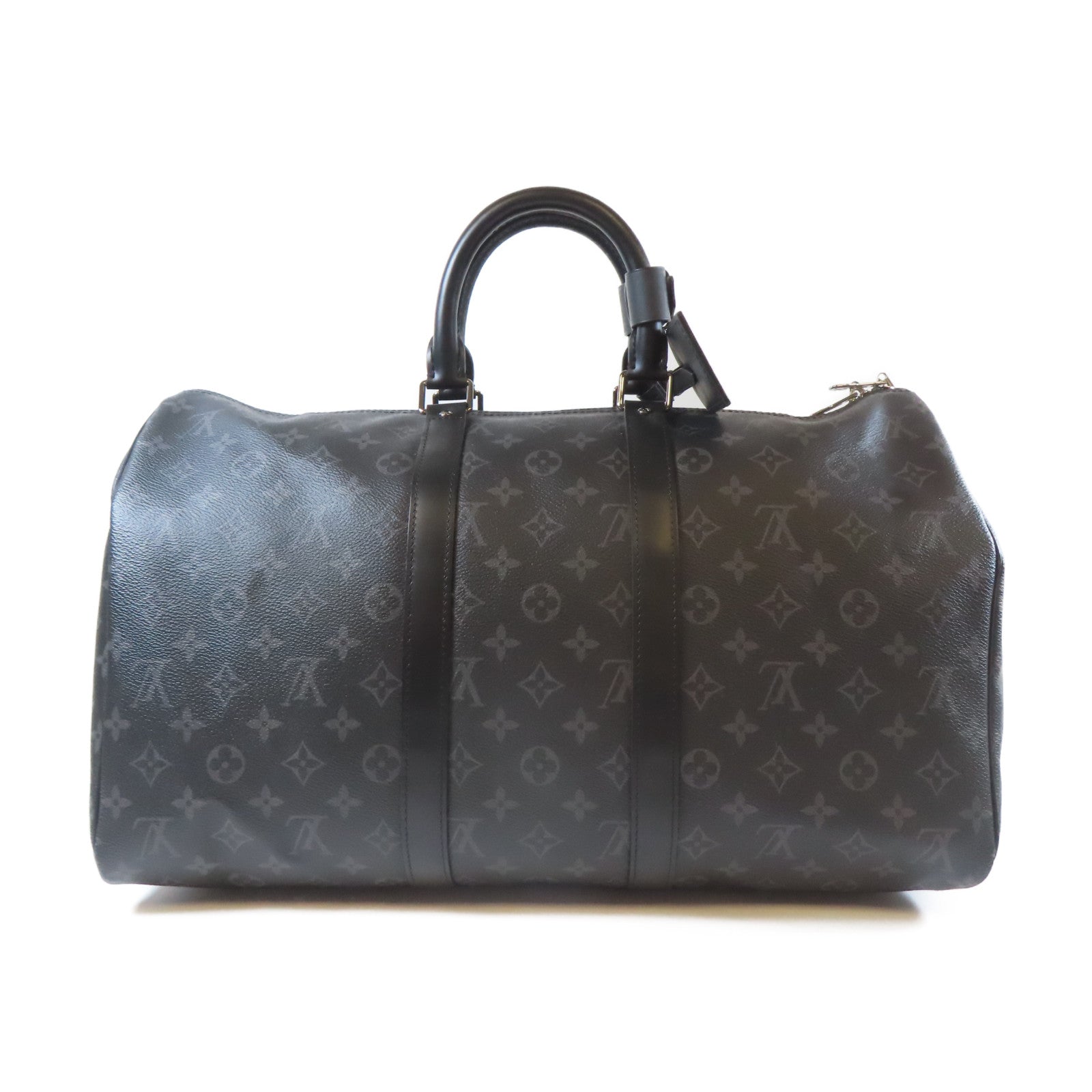 LOUIS VUITTON 【激減優惠】Monogram Eclipse Keepall Bandouliere 45銀扣手挽肩背兩用袋黑色
