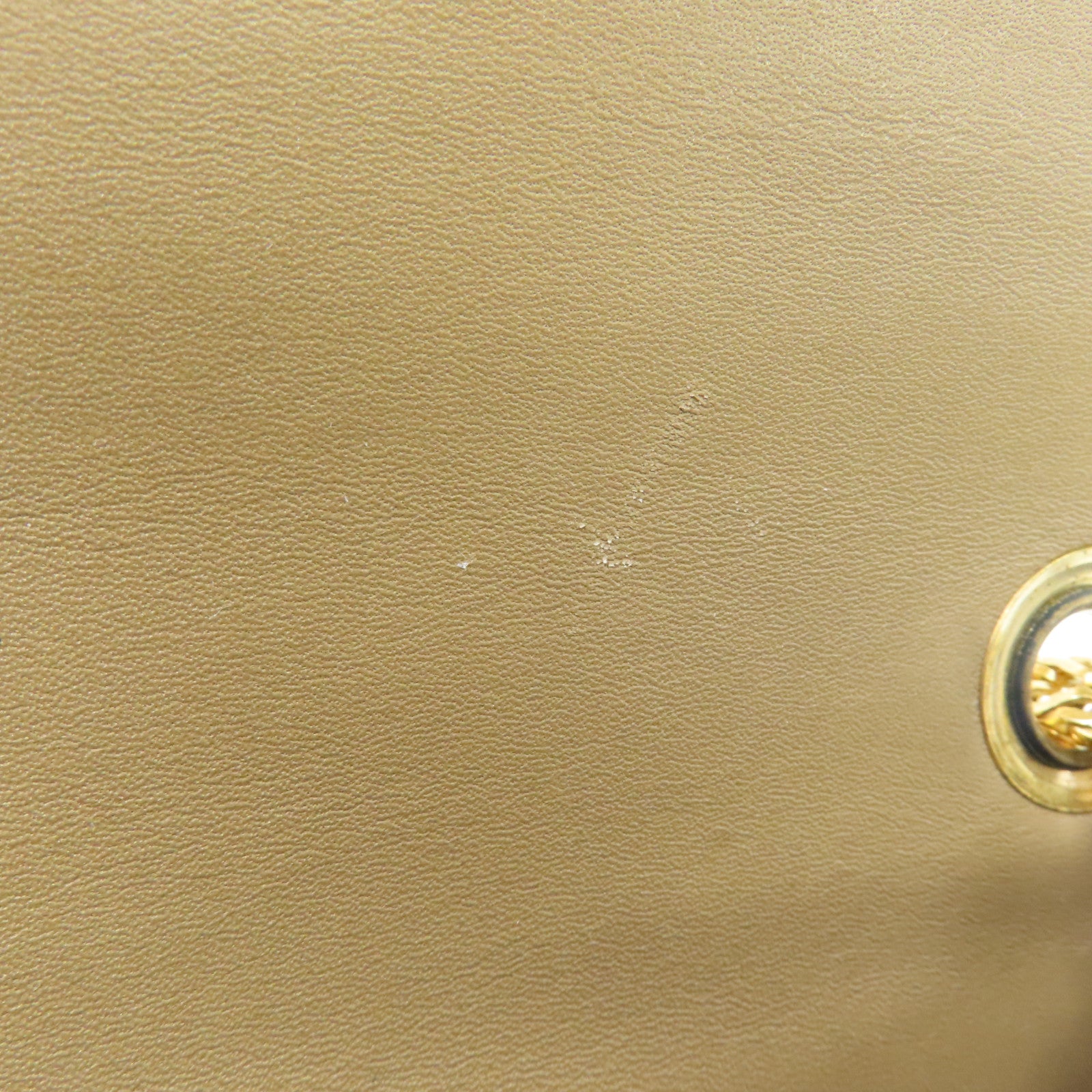 YVES SAINT LAURENT 麂皮皮革/牛皮皮革Chain Shoulder金扣鏈帶肩背袋米色