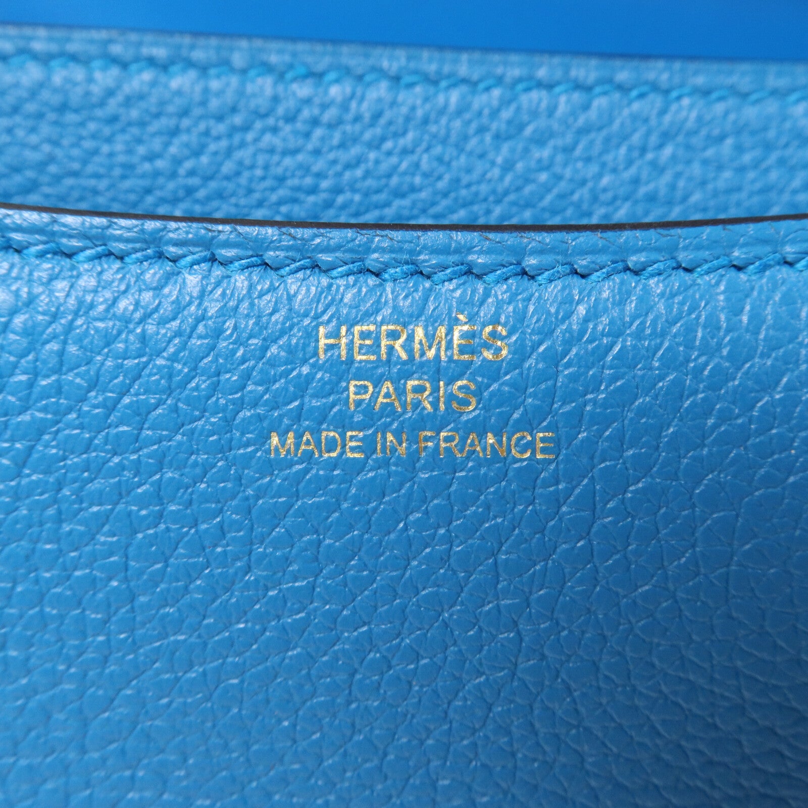 HERMES Evercolor皮革Constance Mini肩背袋Bleu Zanzibar
